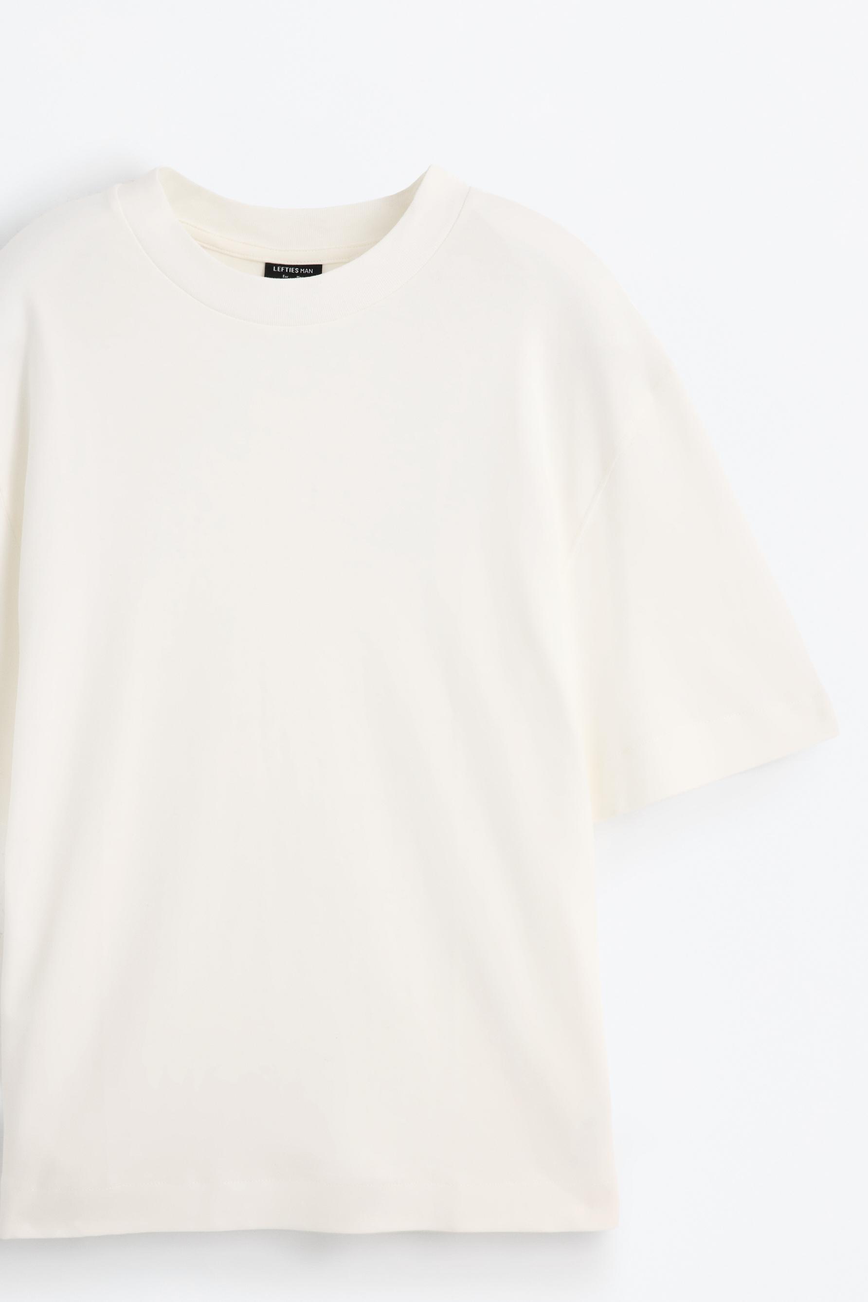 Mock neck interlock T-shirt — OFF WHITE