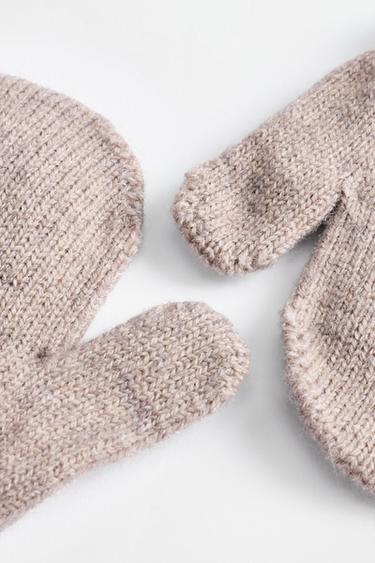 Knit mittens — BROWN 2
