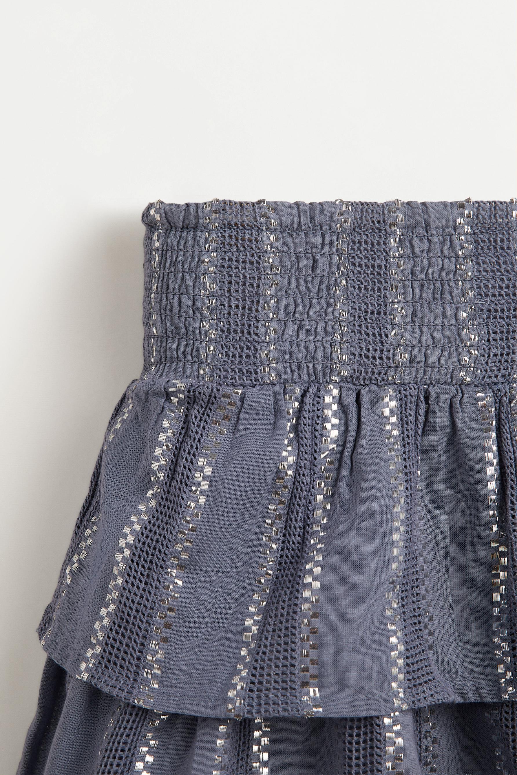 Metallic striped skirt — PASTEL BLUE