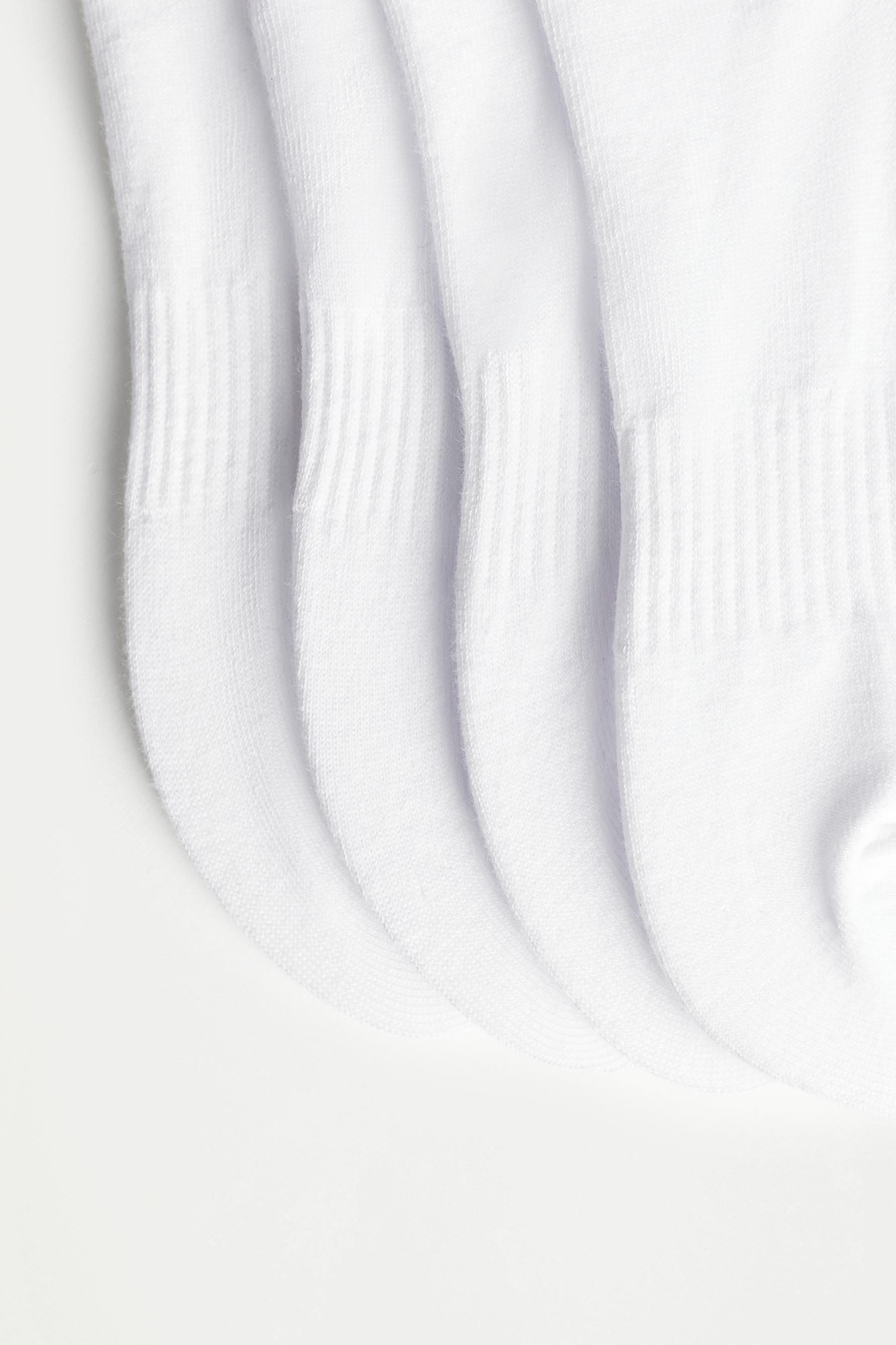 Basic No-Show Socks (4-Pack) — WHITE