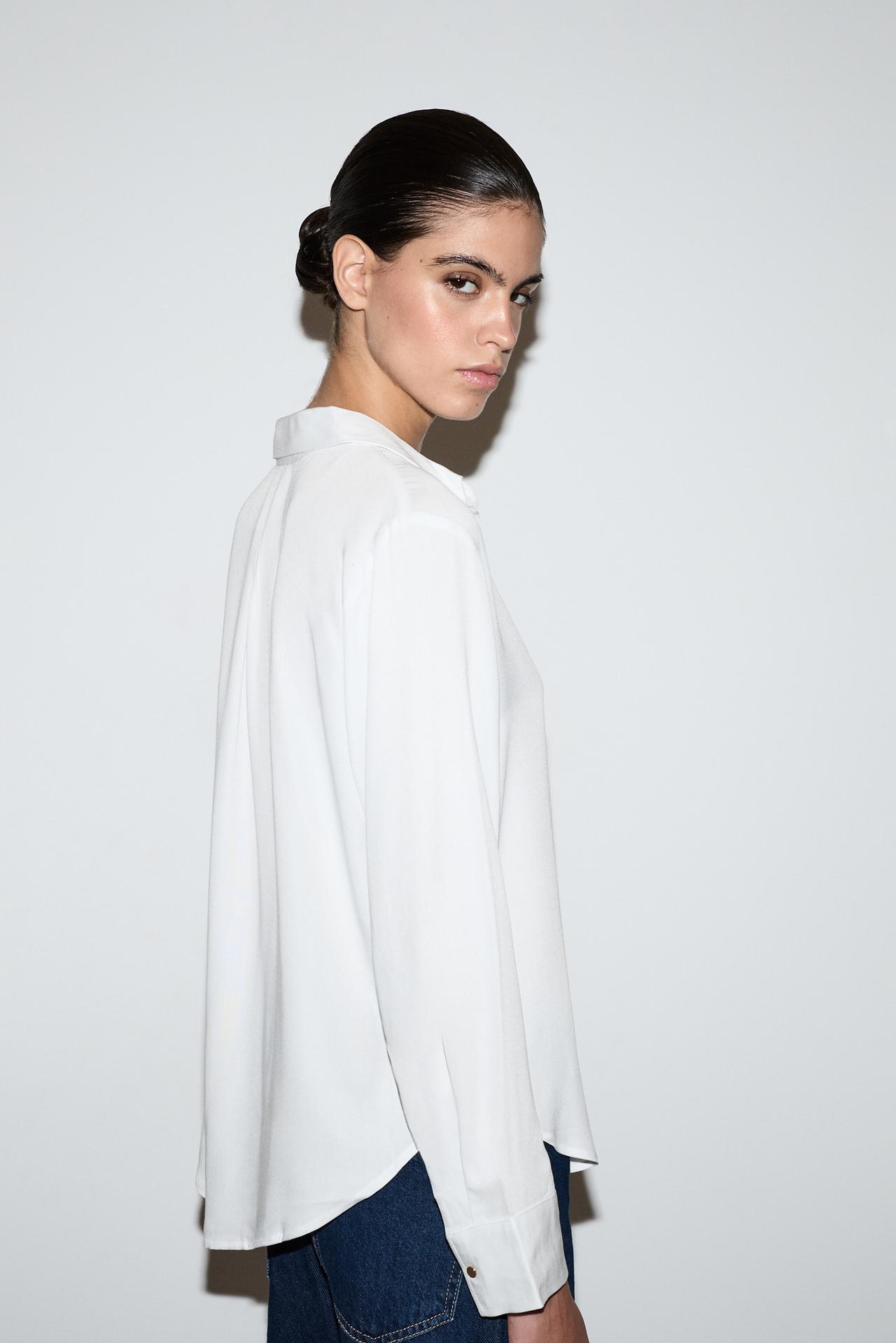 Basic Henley shirt — WHITE