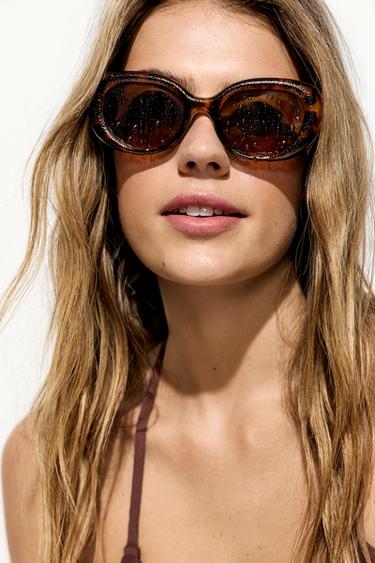 Oval tortoiseshell-effect glasses — TORTOISESHELL 1