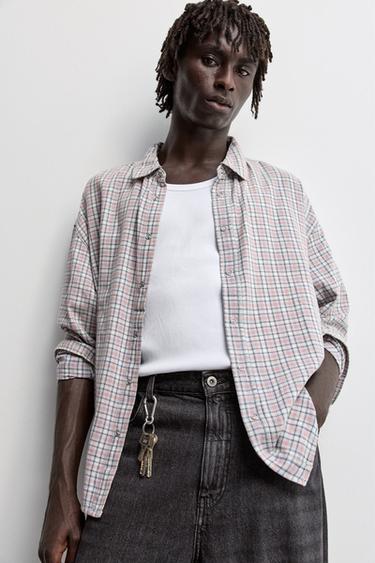Plaid denim shirt — PALE SKY BLUE 5