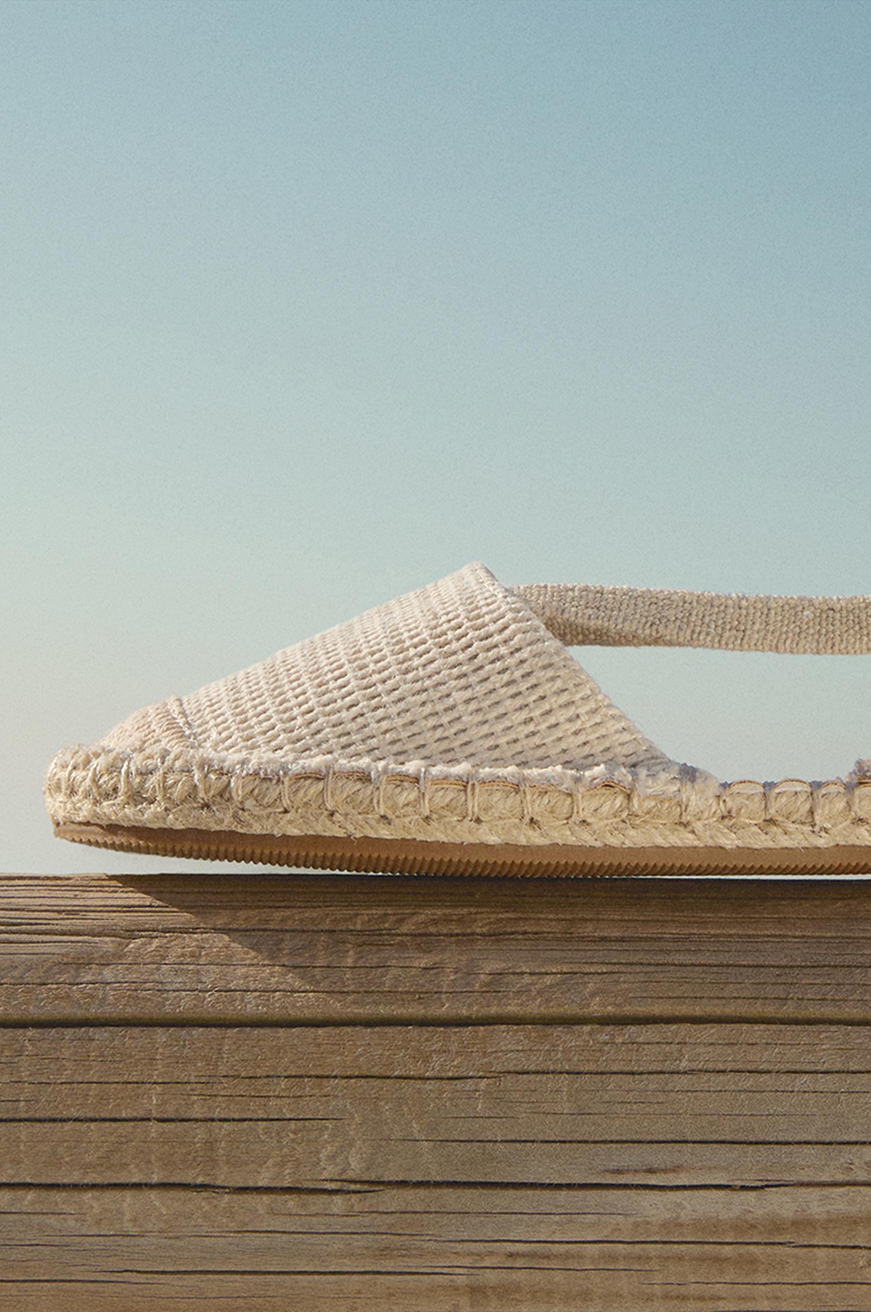 Elastic backless espadrille — BEIGE