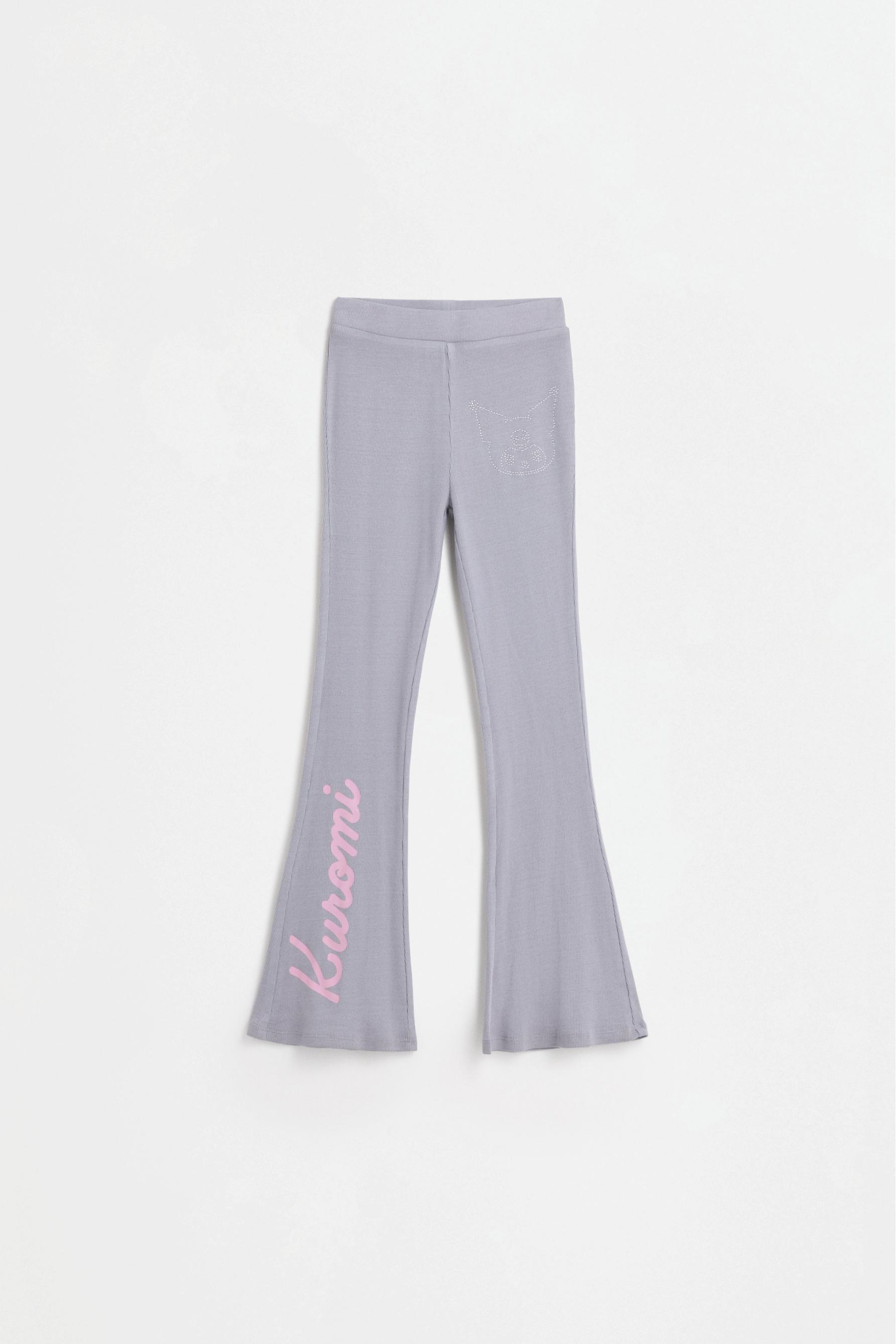 Kuromi ©SANRIO bell bottom leggings — PALE GREY