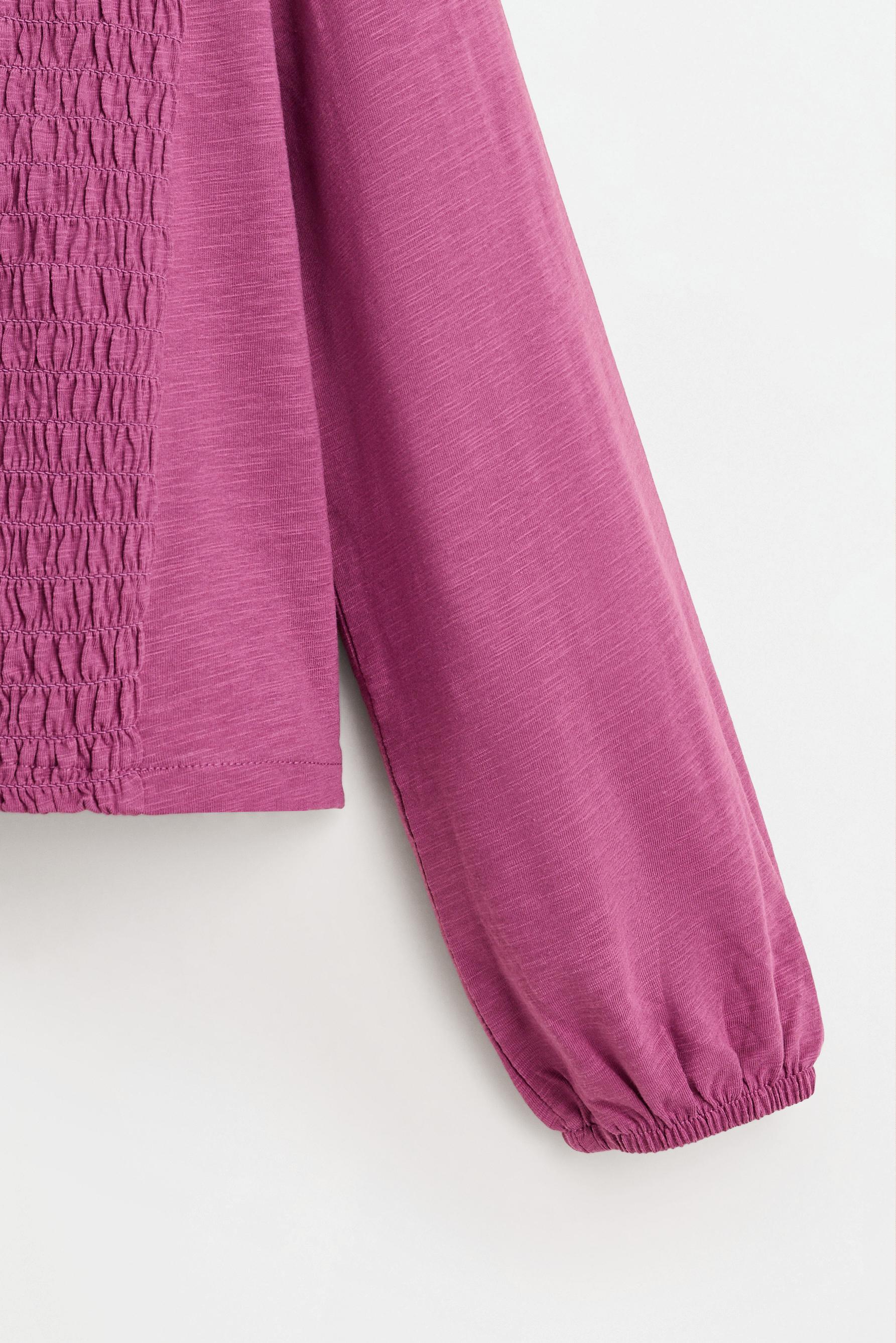 Smocked T-shirt — PURPLE