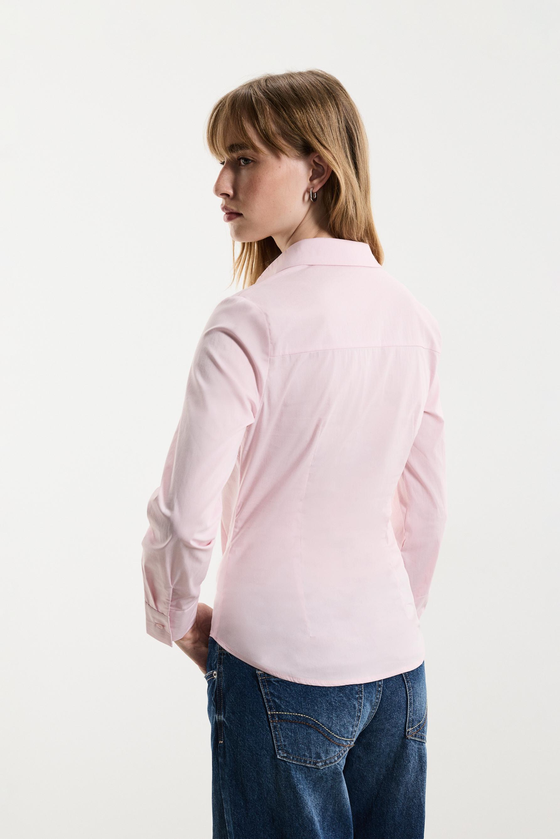 Printed poplin shirt — ROSE PINK