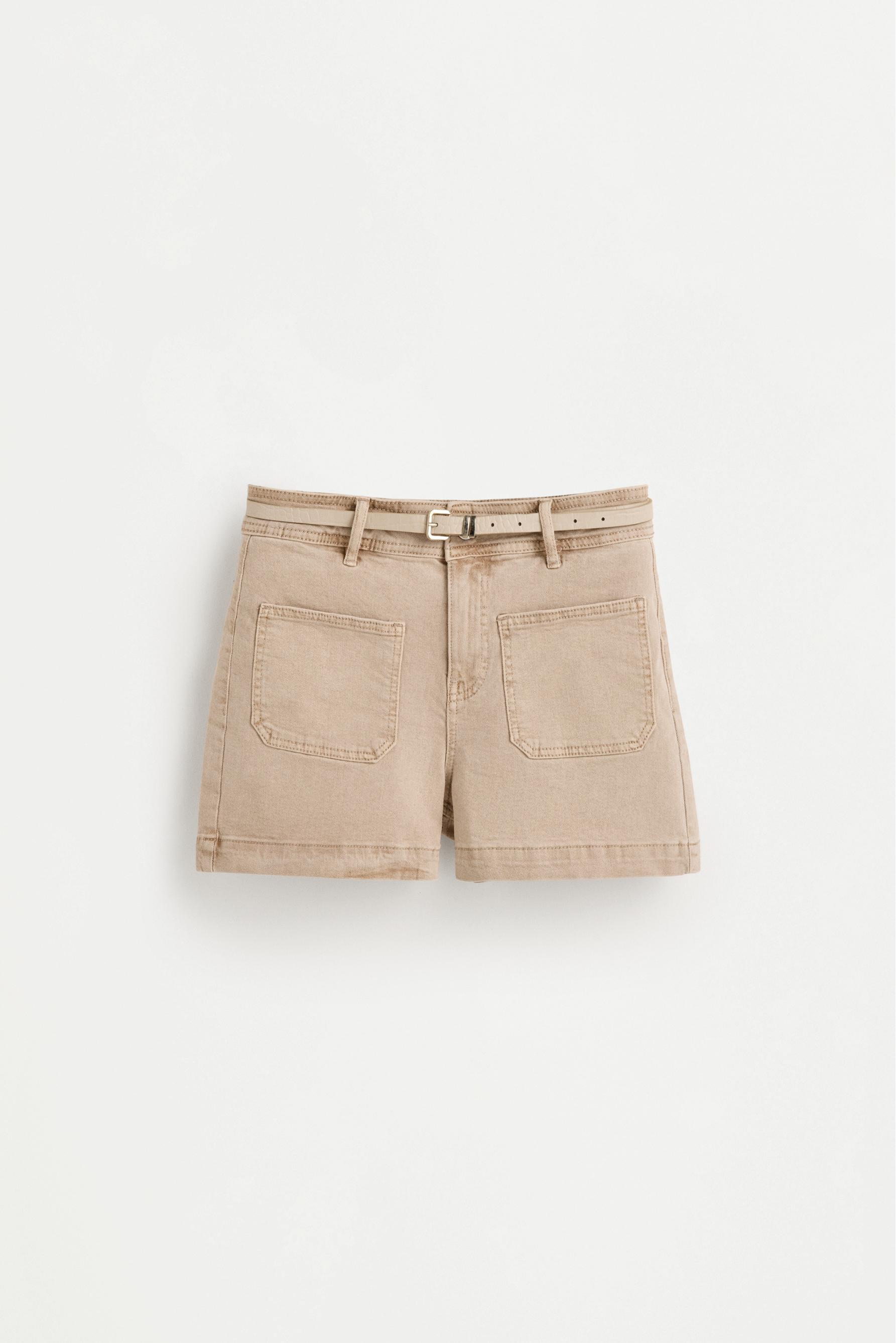 Bermuda shorts with belt — SAND