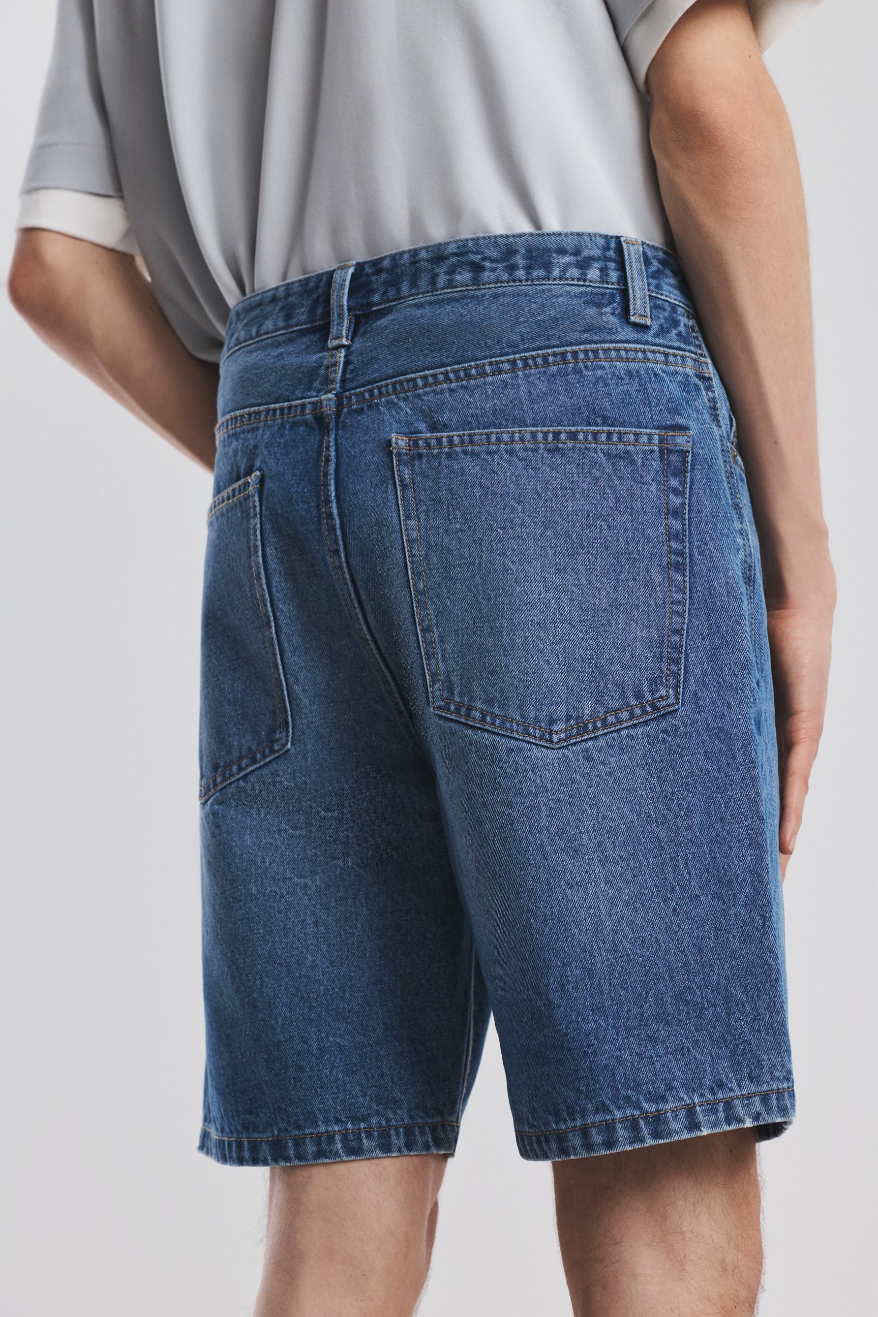 Regular fit denim Bermuda shorts — INDIGO