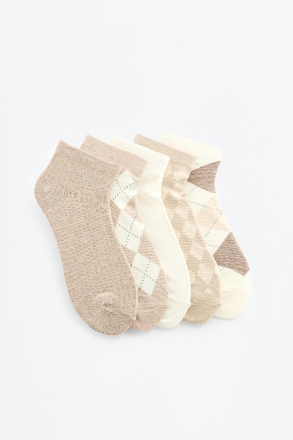 Pack 5 calcetines tobilleros rombos