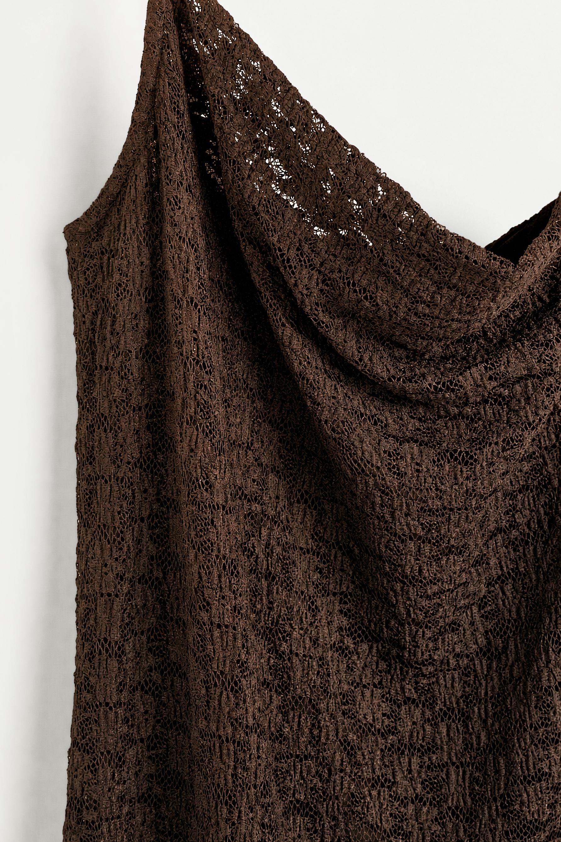 Lace midi dress — CHOCOLATE