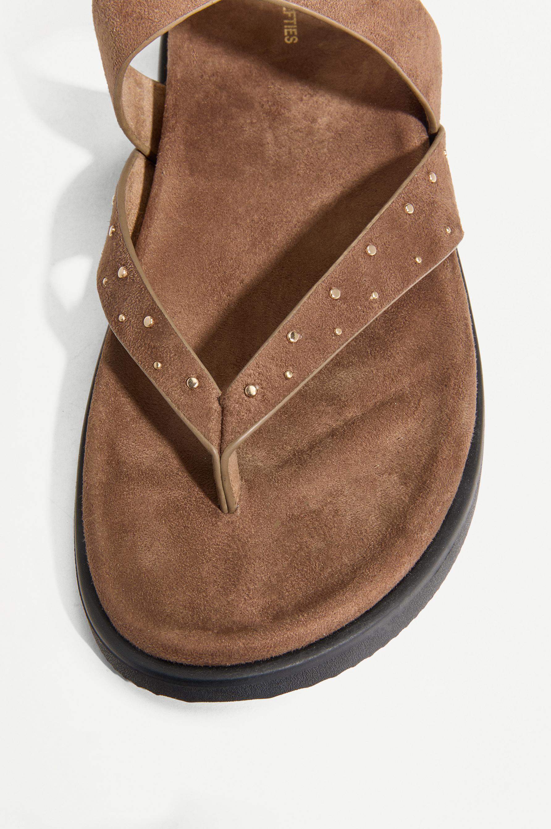 Lefties Kahverengi Lefties Suni Süet zımbalı sandalet