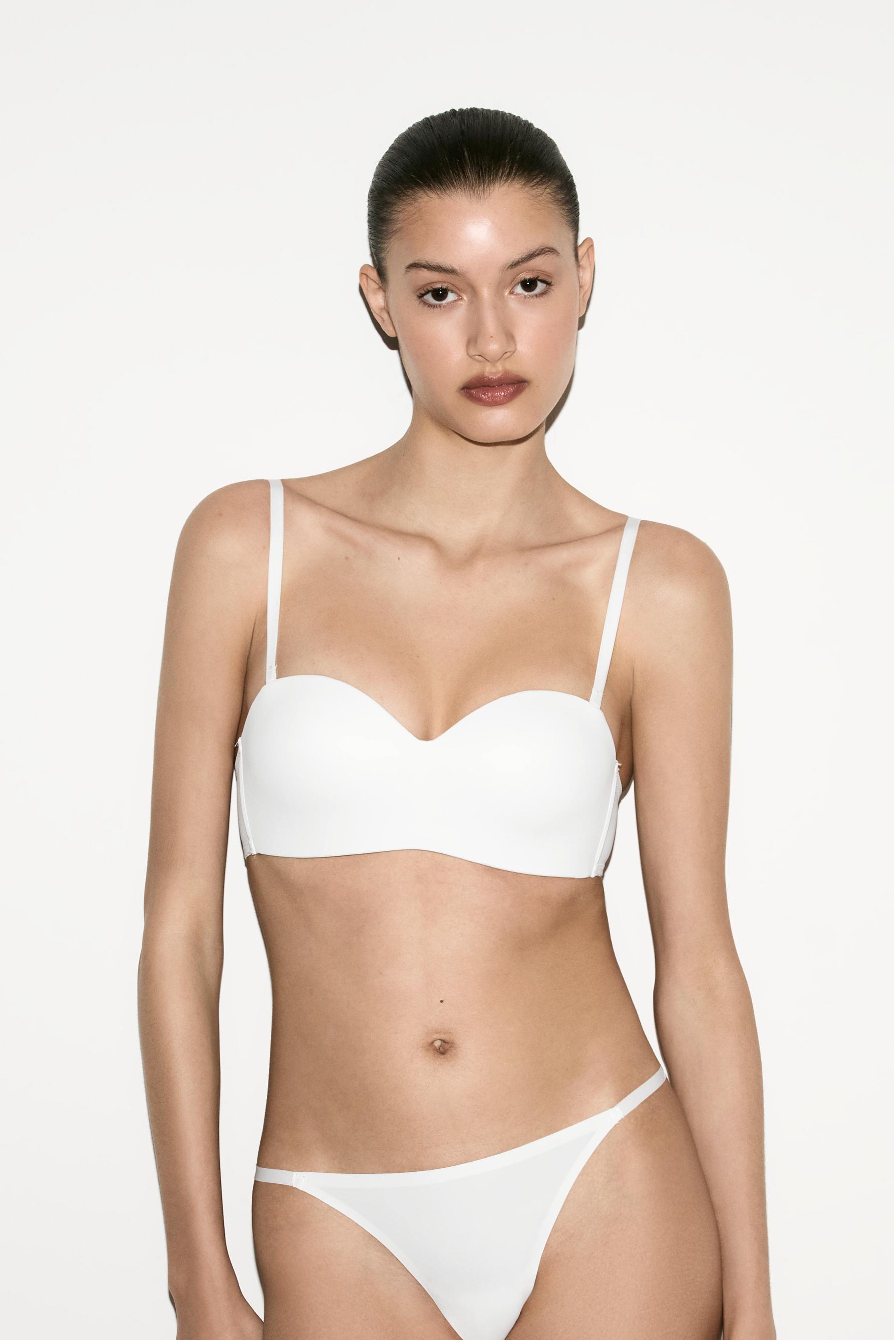 Pre-shaped bandeau bra — WHITE