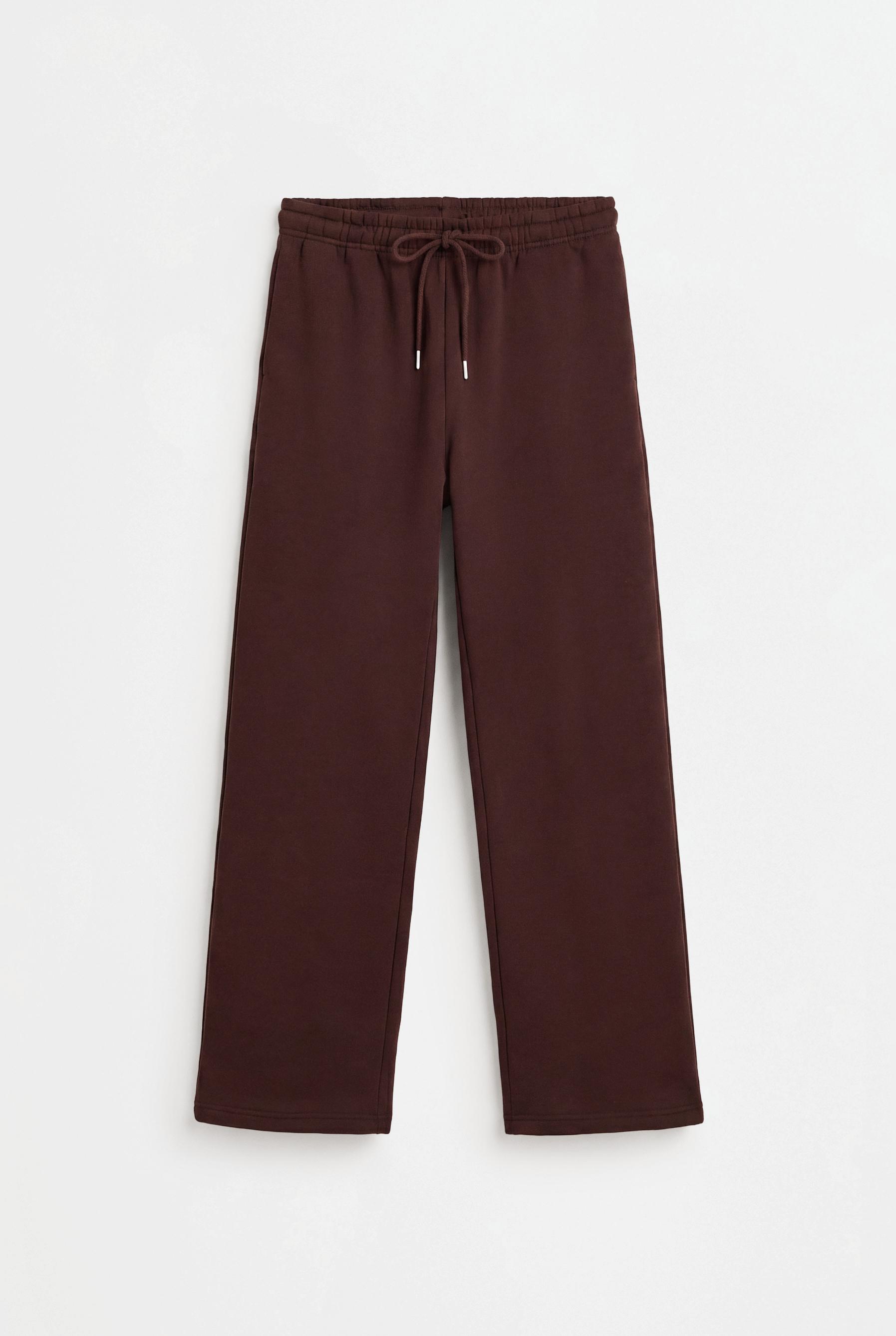 Basic straight tracksuit trousers — CHOCOLATE
