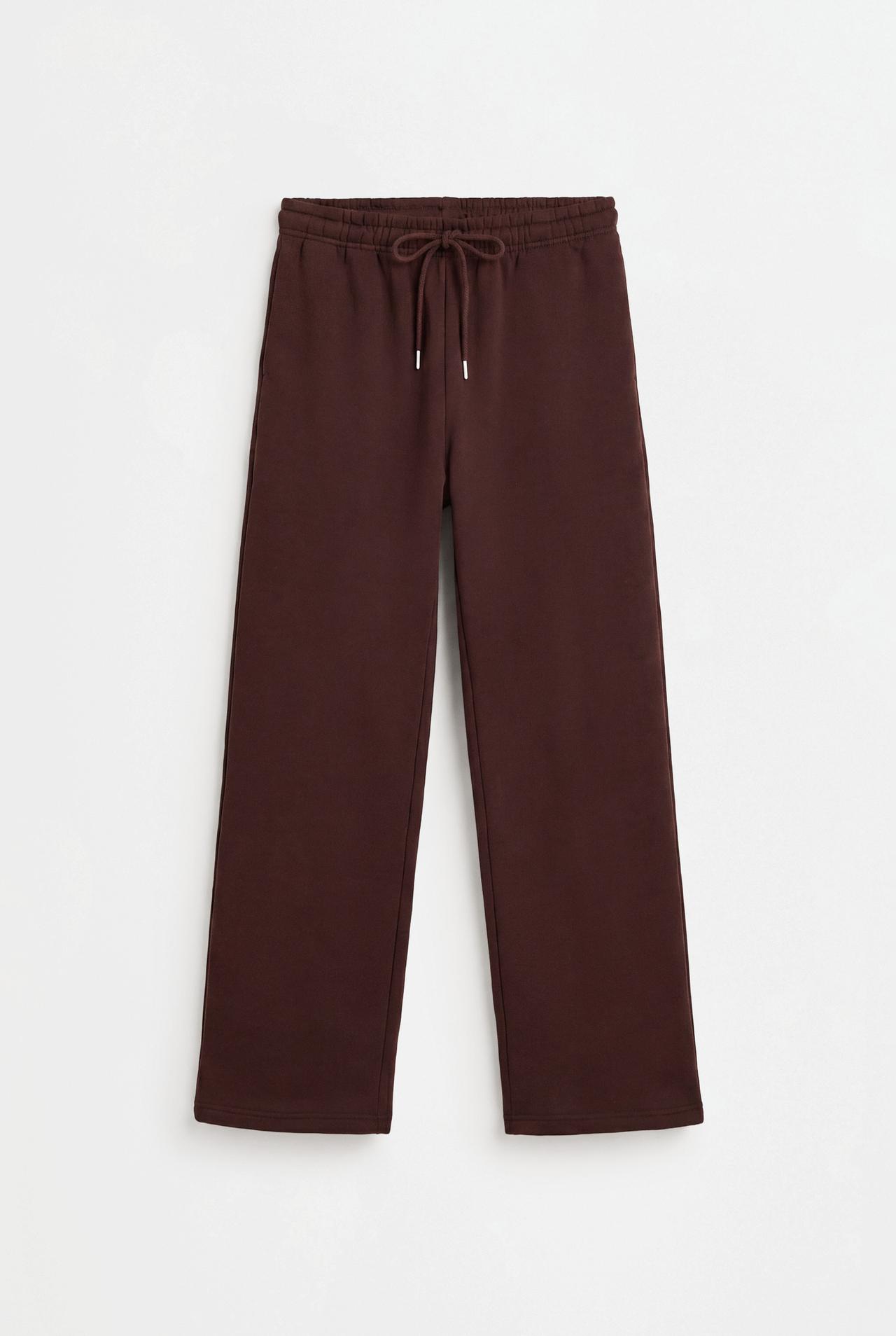 Basic straight tracksuit trousers — CHOCOLATE