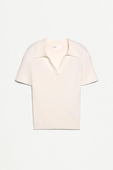 Basic rib knit polo shirt — WHITE 6