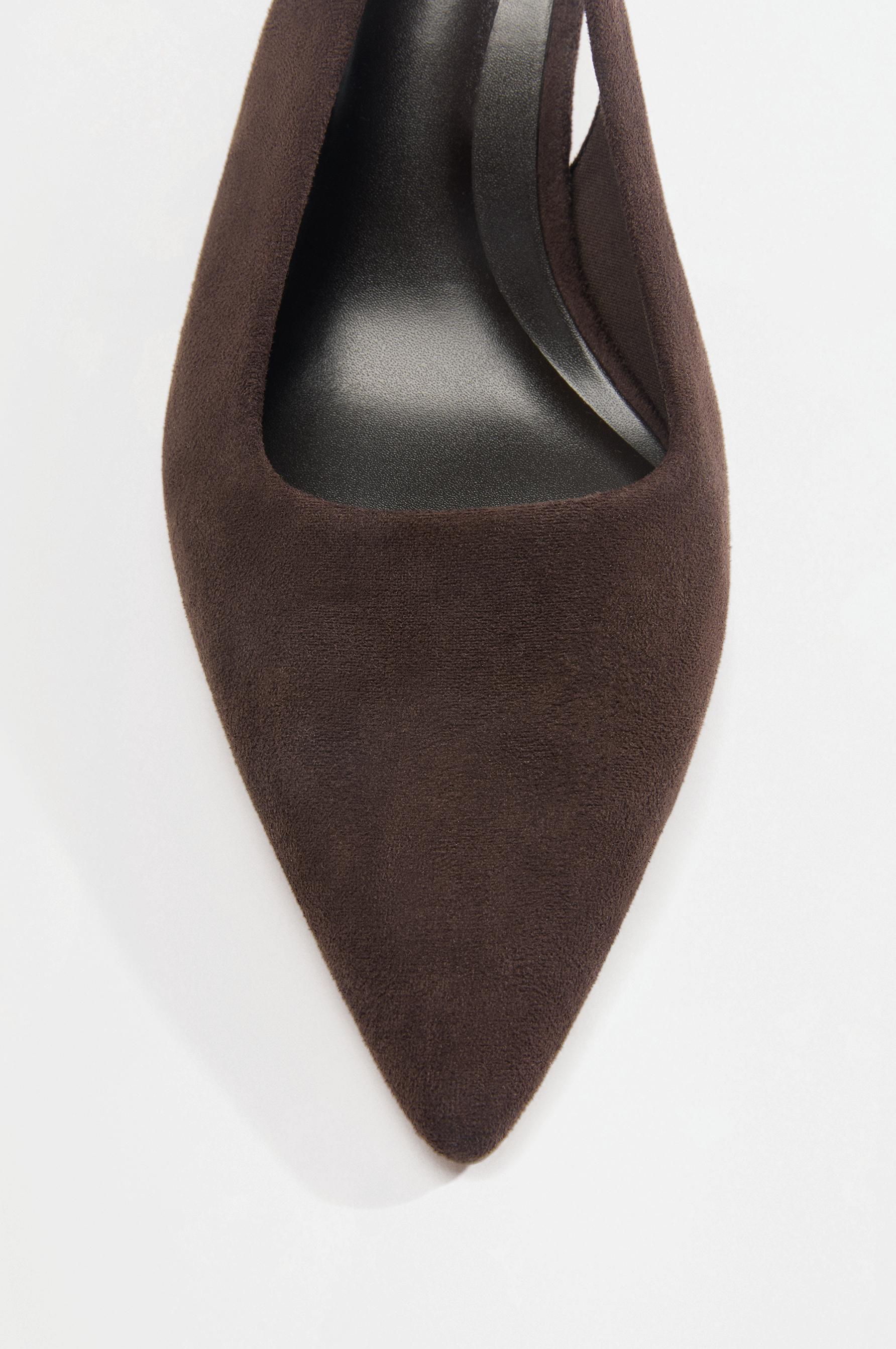 Slingback wedge shoes — BROWN