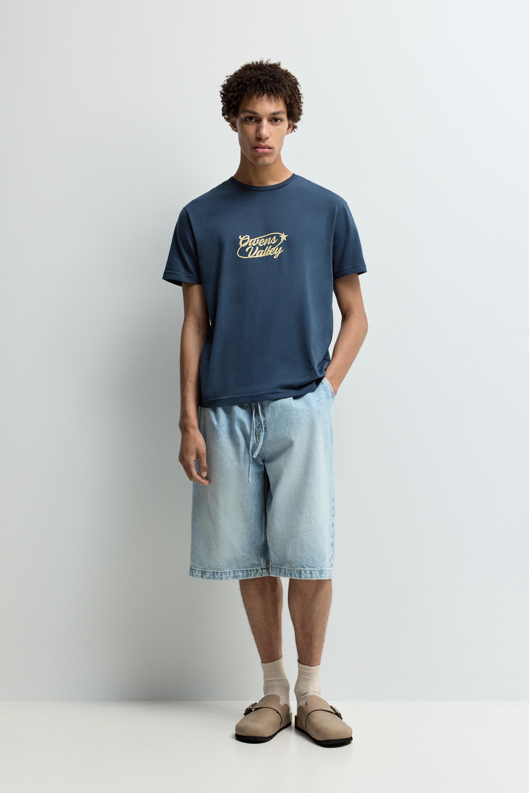 Printed T-shirt — FADED BLUE