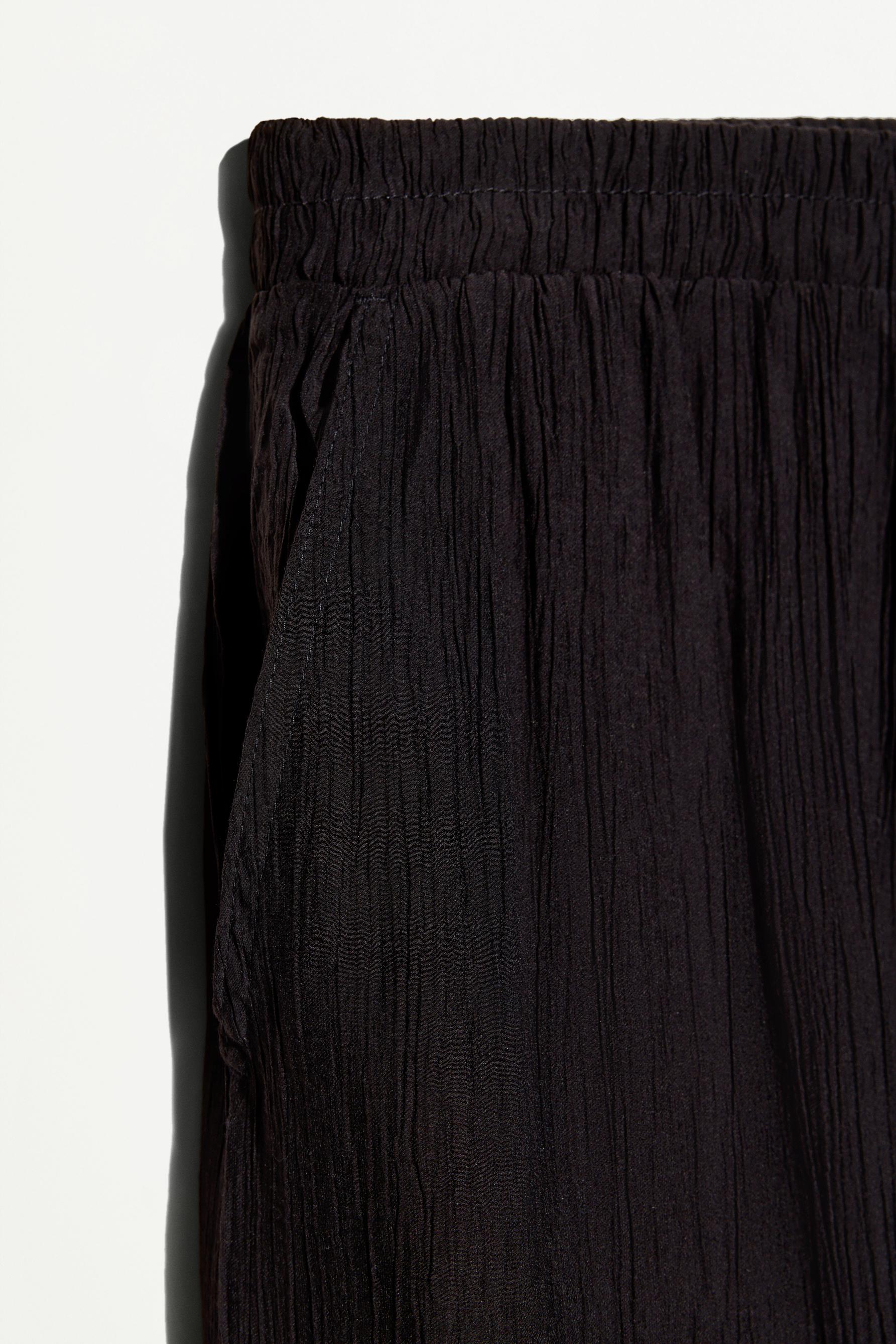 Textured culottes — BLACK