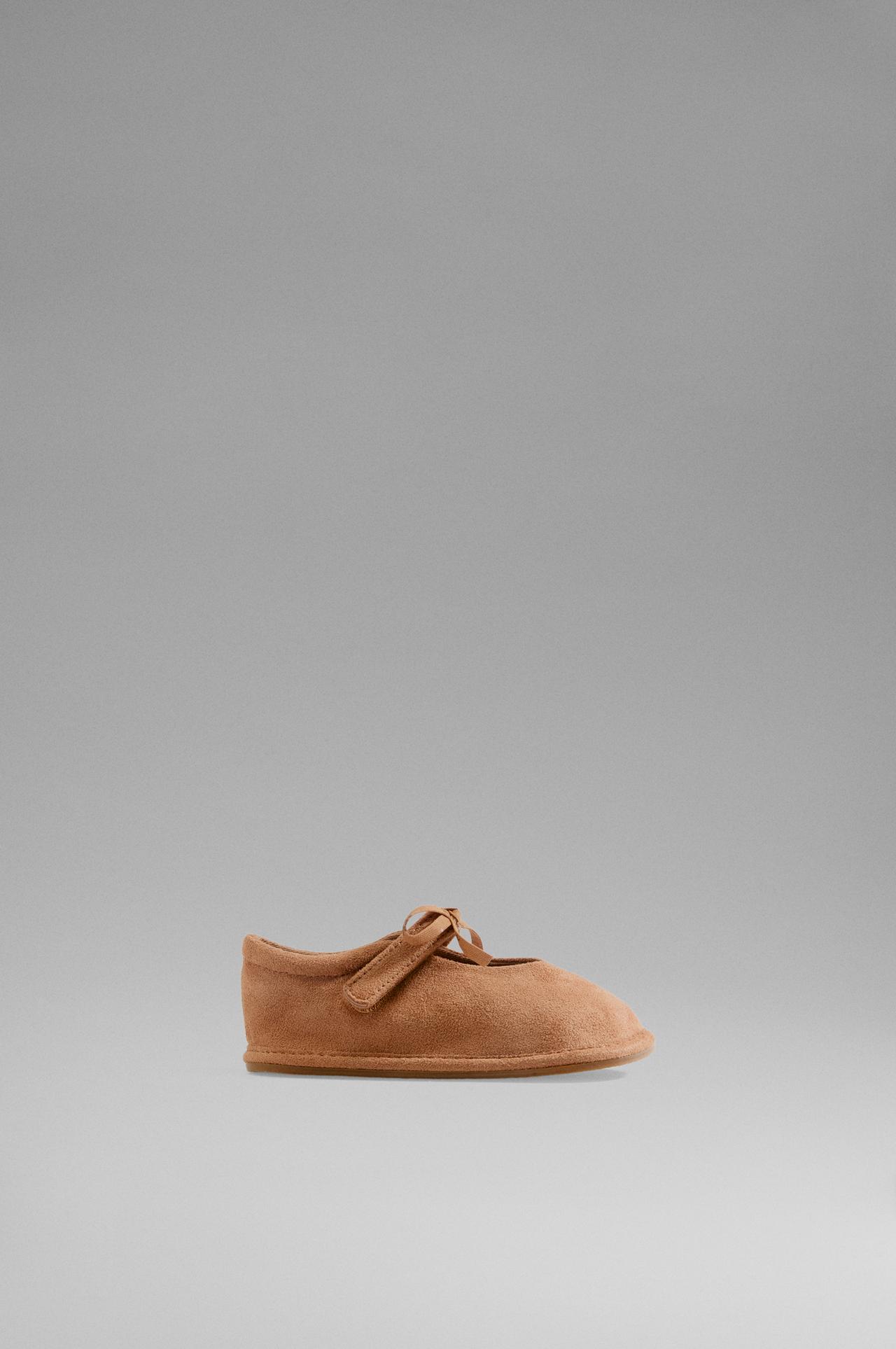 Barefoot ballet flats with bow detail — LEATHER
