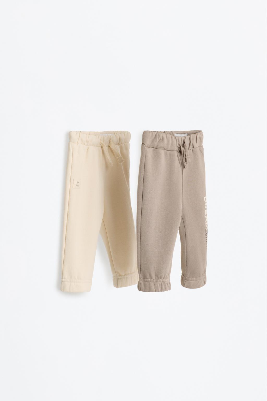 Pack of 2 contrast plush trousers