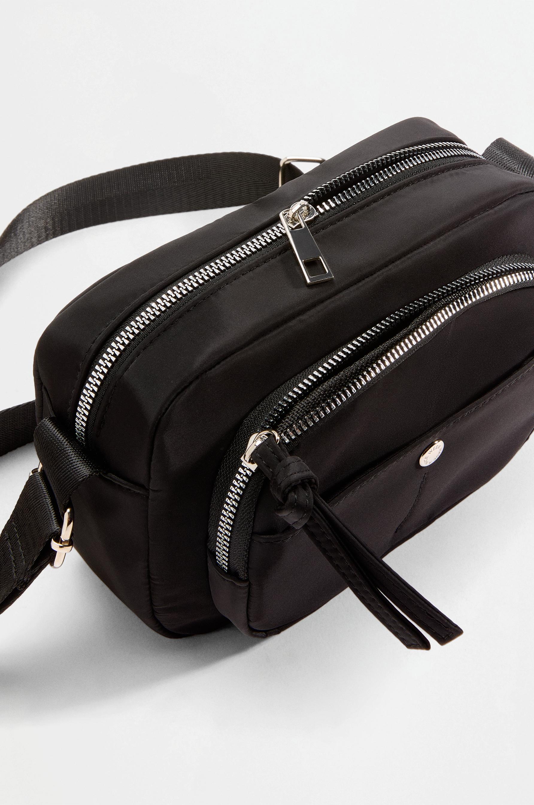 Nylon crossbody bag — BLACK