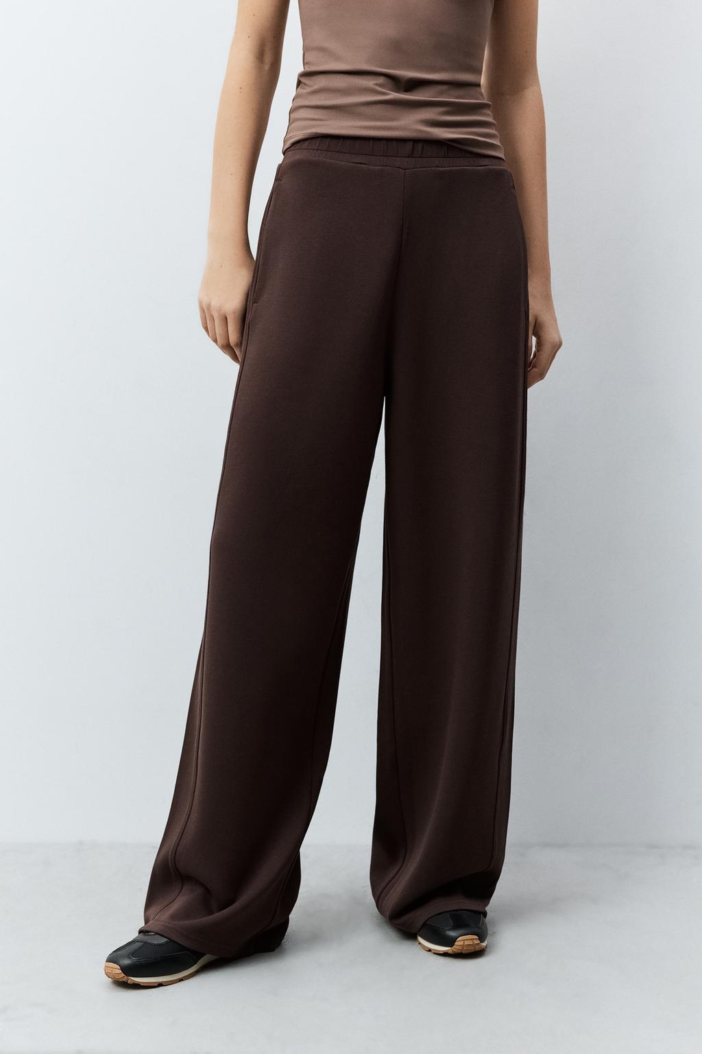 Pantalón carrot felpa fluida