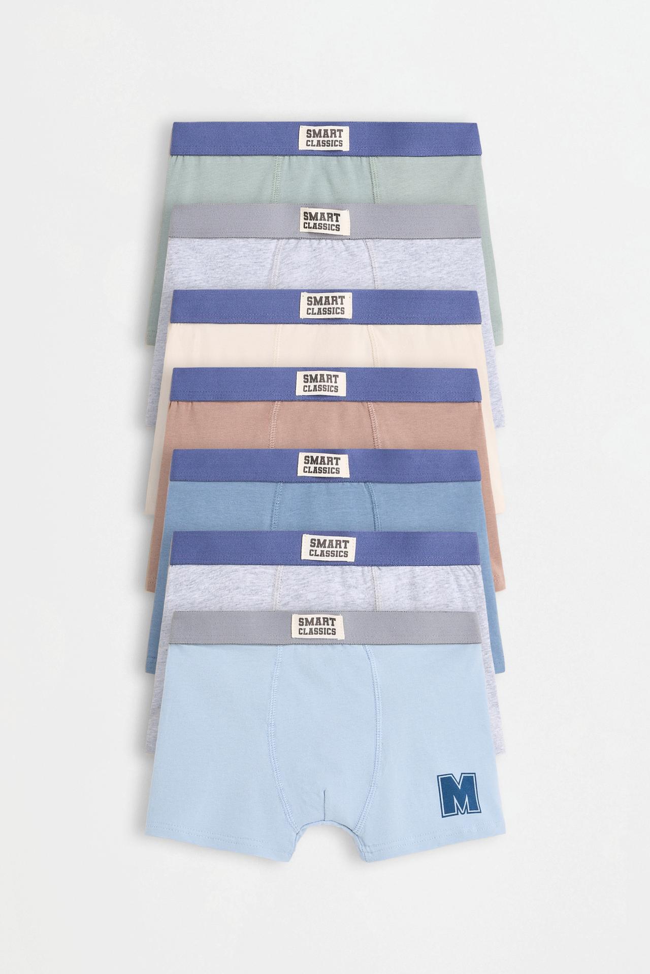 Letter print boxer briefs (7-pack) — GREYISH GREEN