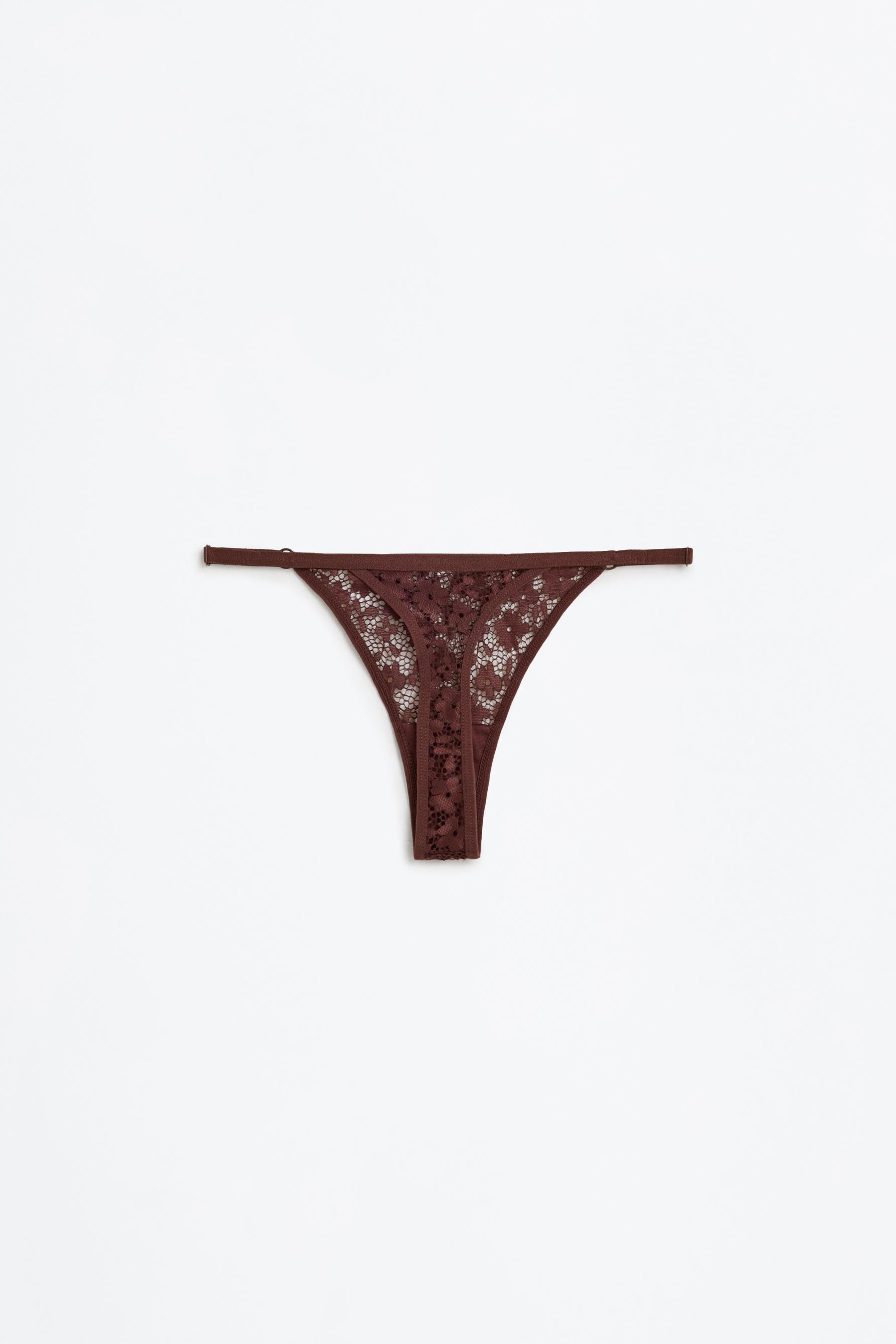 Lace thong — CHOCOLATE