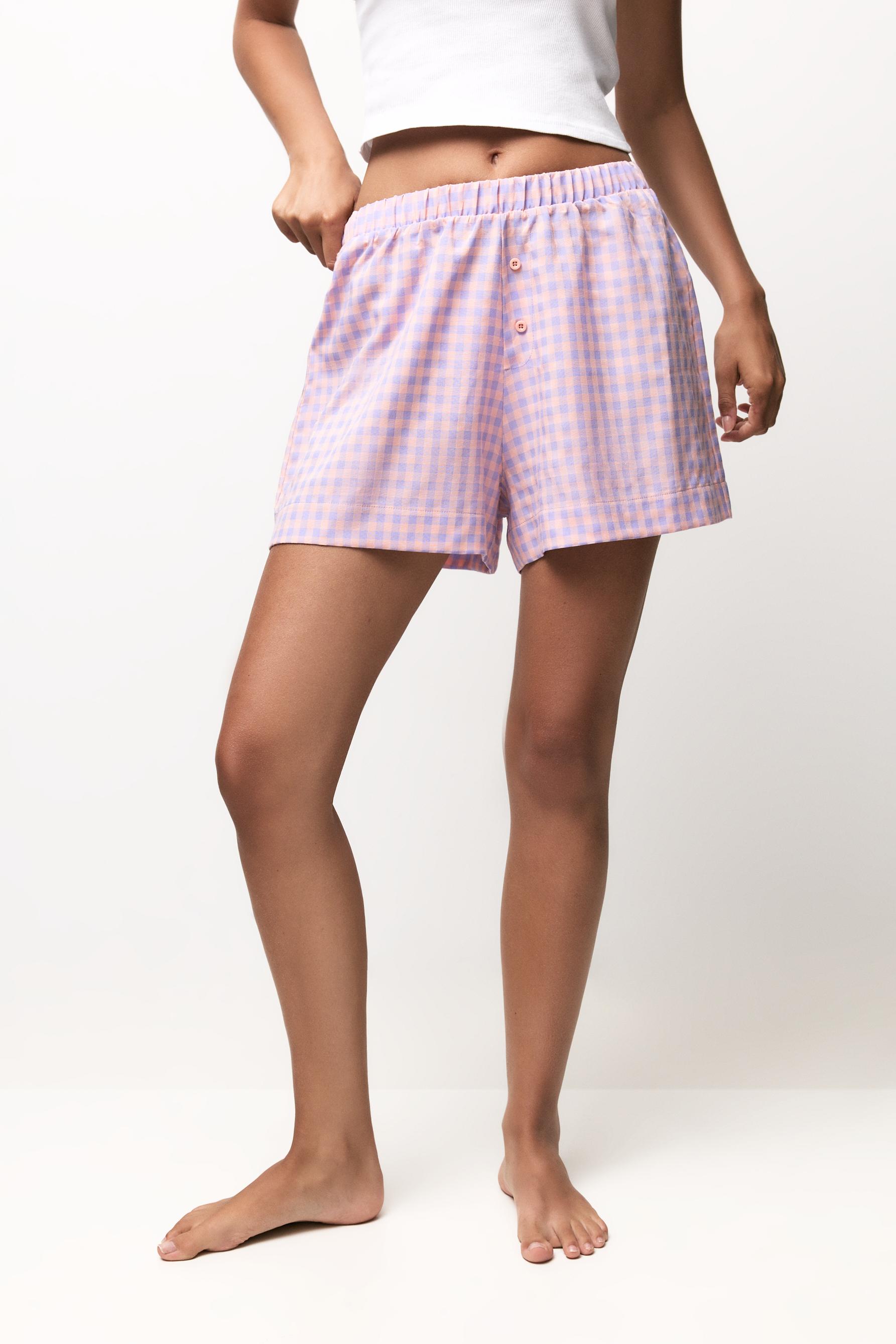Gingham boxer shorts — LILAC PINK