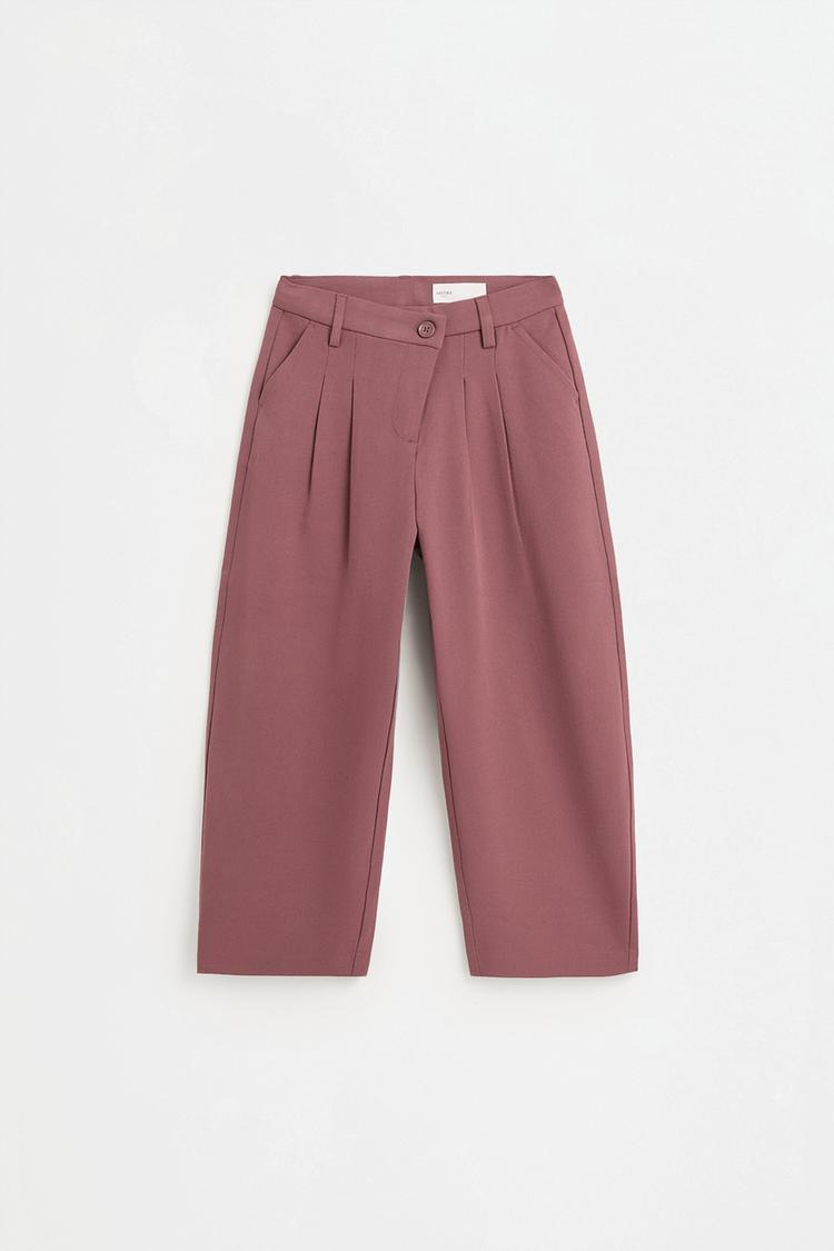 Balloon cross-button trousers — PINK