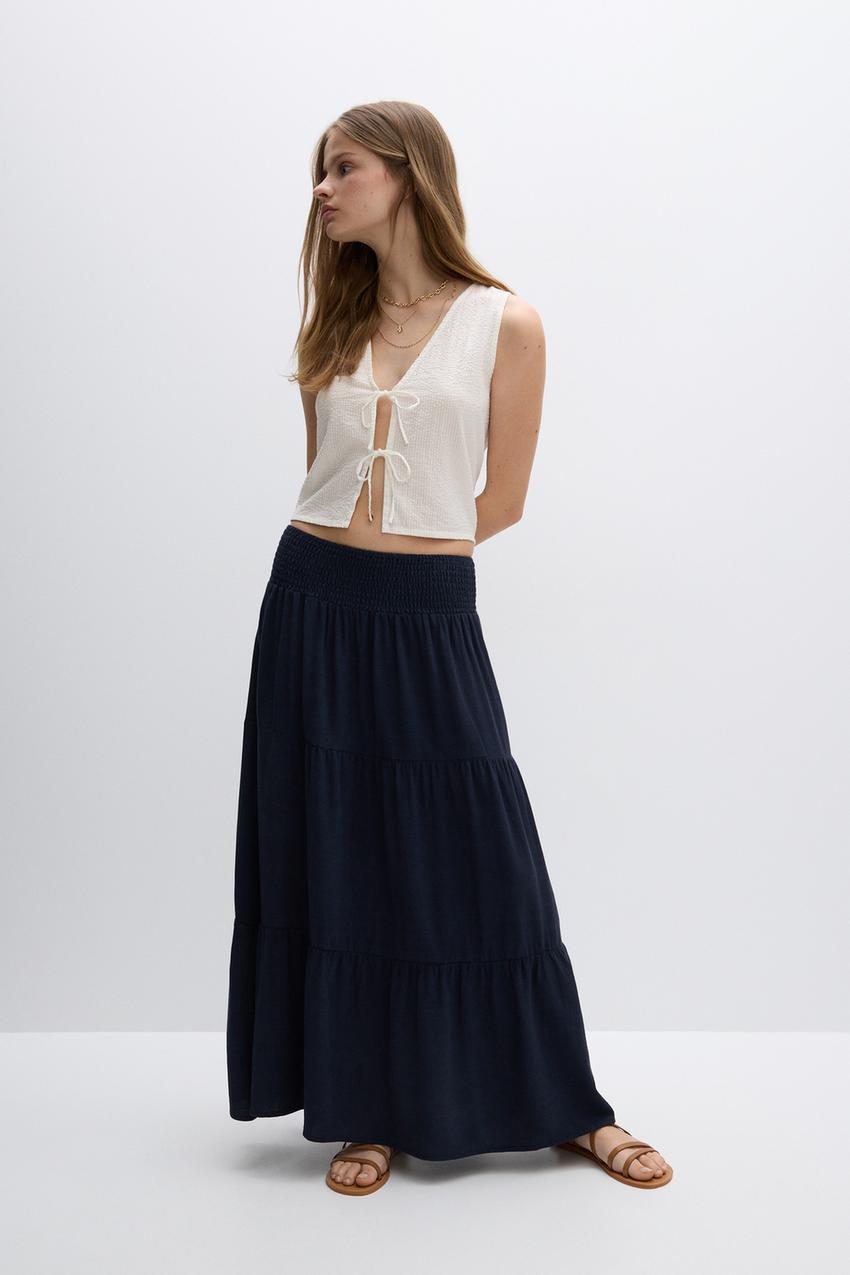 Falda larga rústica Faldas ROPA Mujer Lefties México