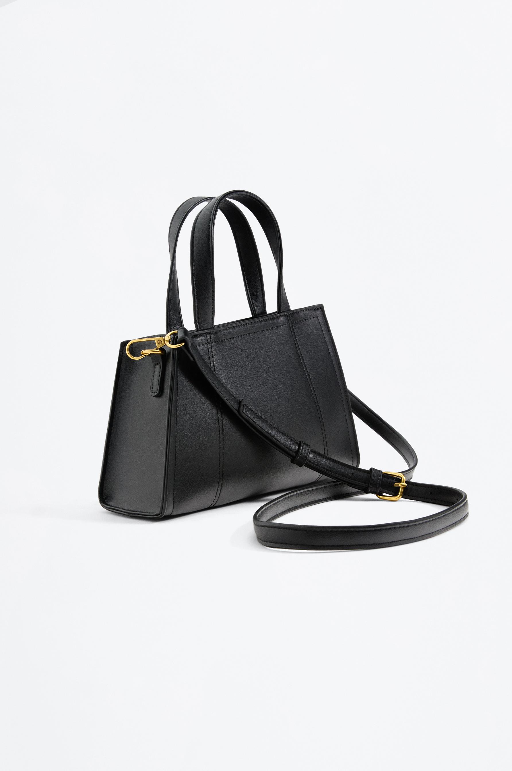 Asymmetric city crossbody bag — BLACK