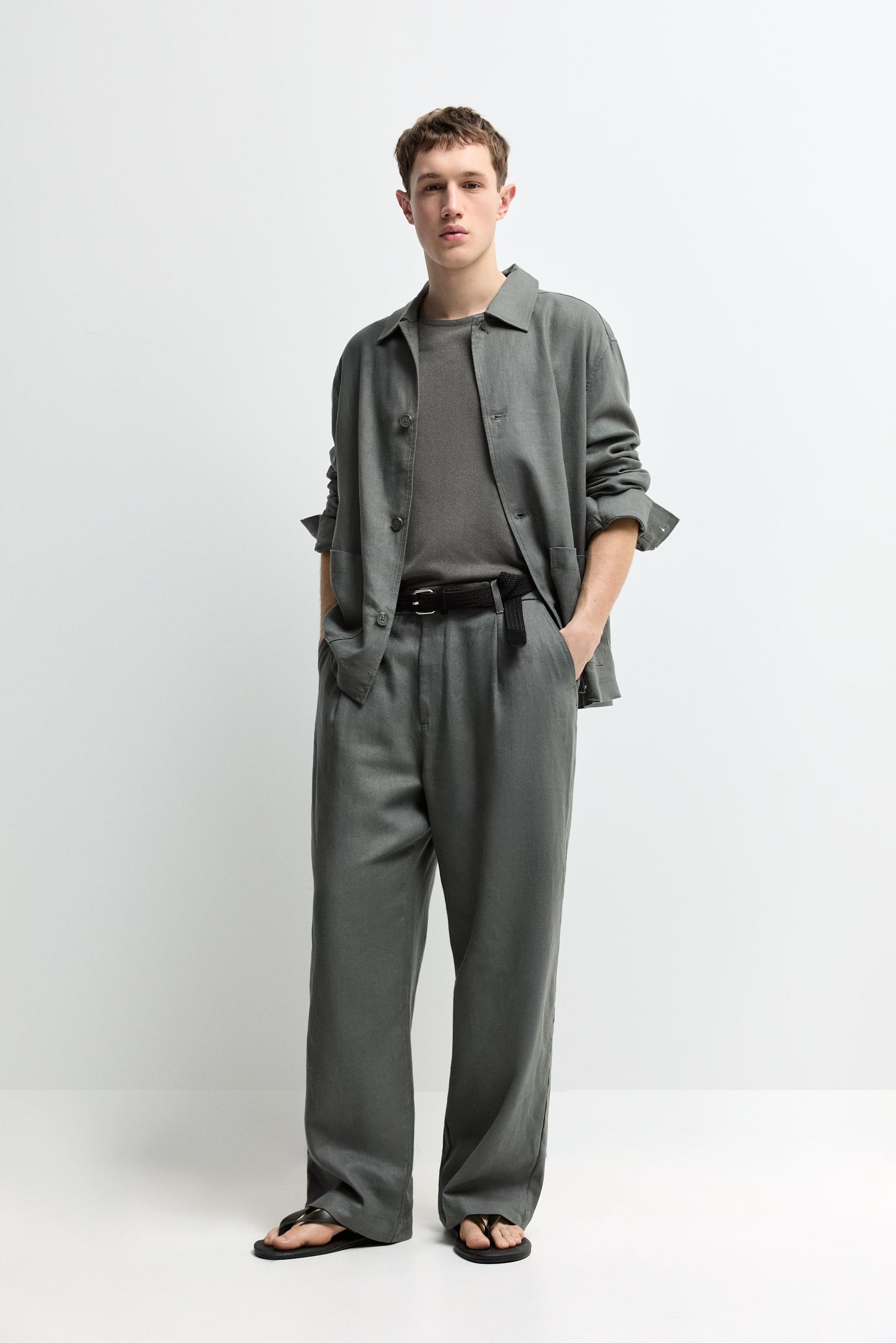 Pantalón 100% lino wide leg Lefties Edition