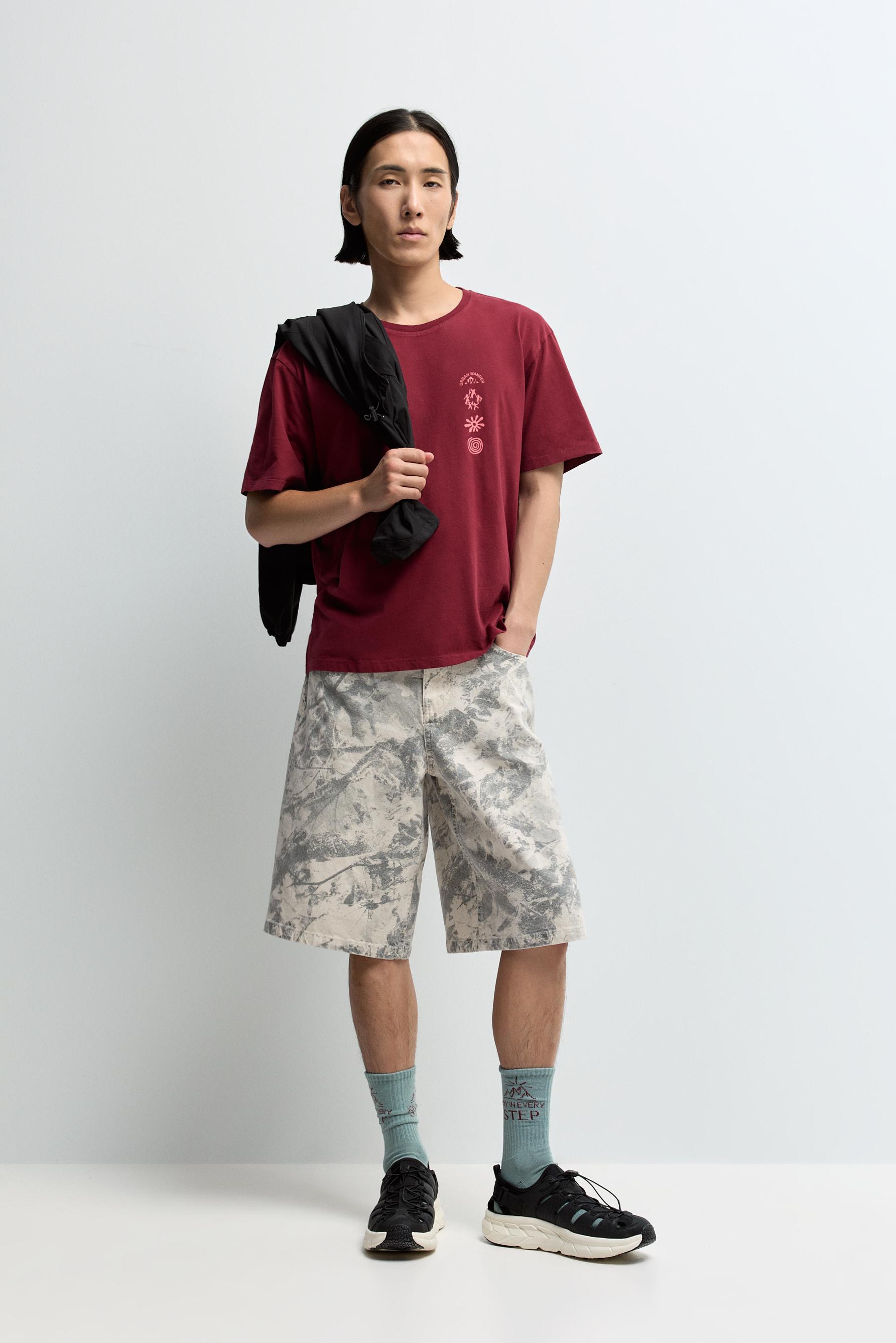Printed T-shirt — BRIGHT RED