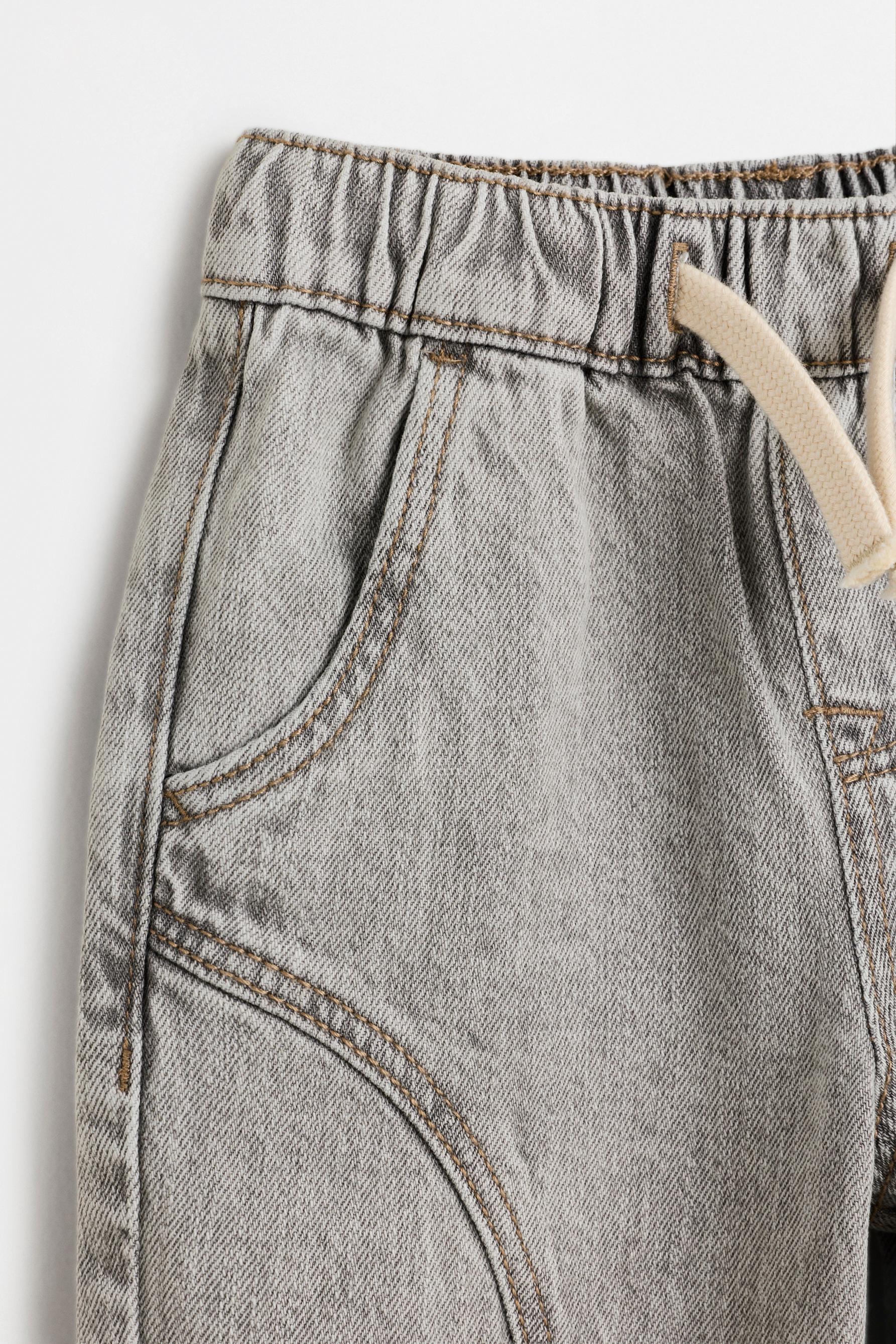 Barrel-leg jogger jeans — MEDIUM GREY