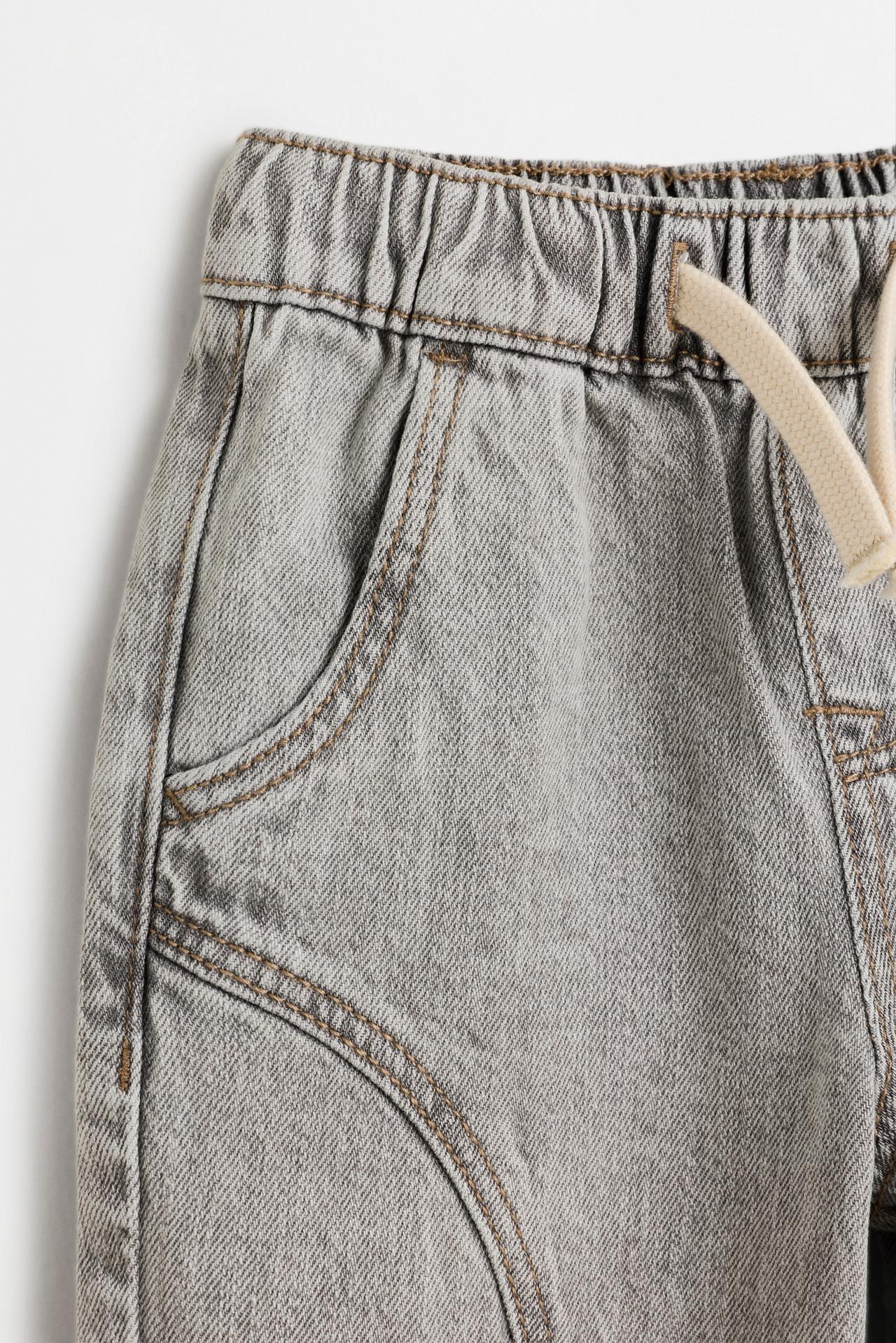 Barrel-leg jogger jeans — MEDIUM GREY