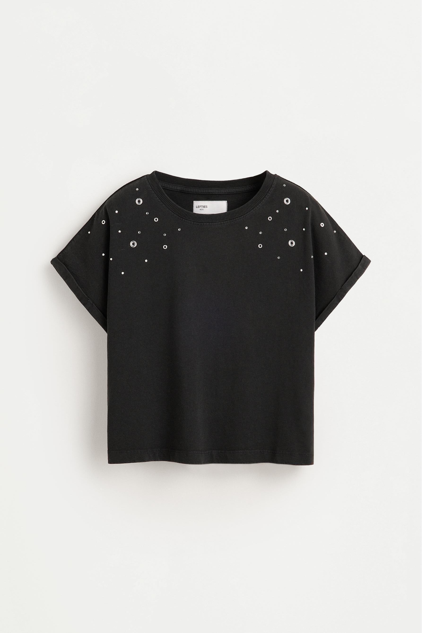 Stud and ring T-shirt — ANTHRACITE GREY