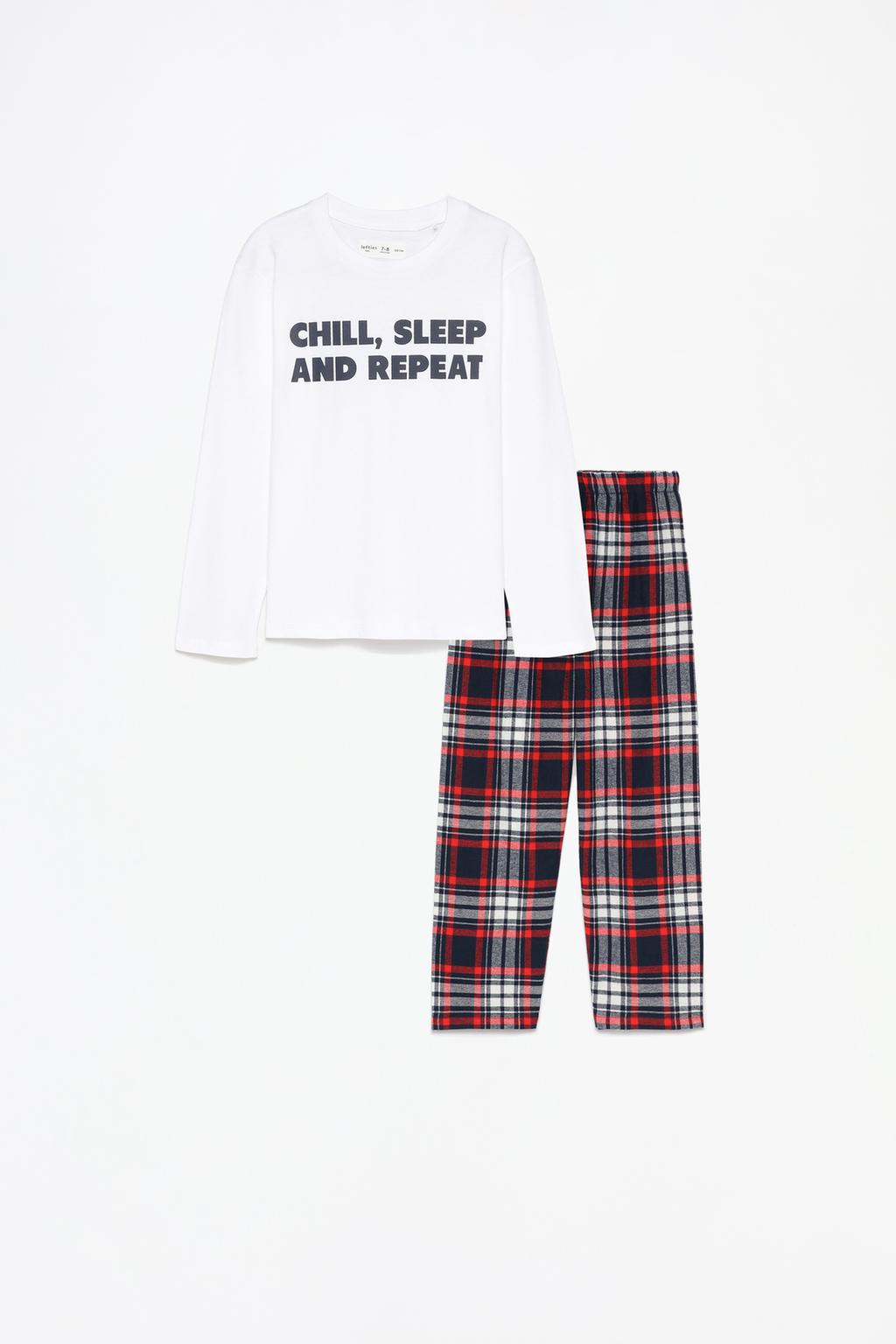 Kids | Check slogan pyjamas