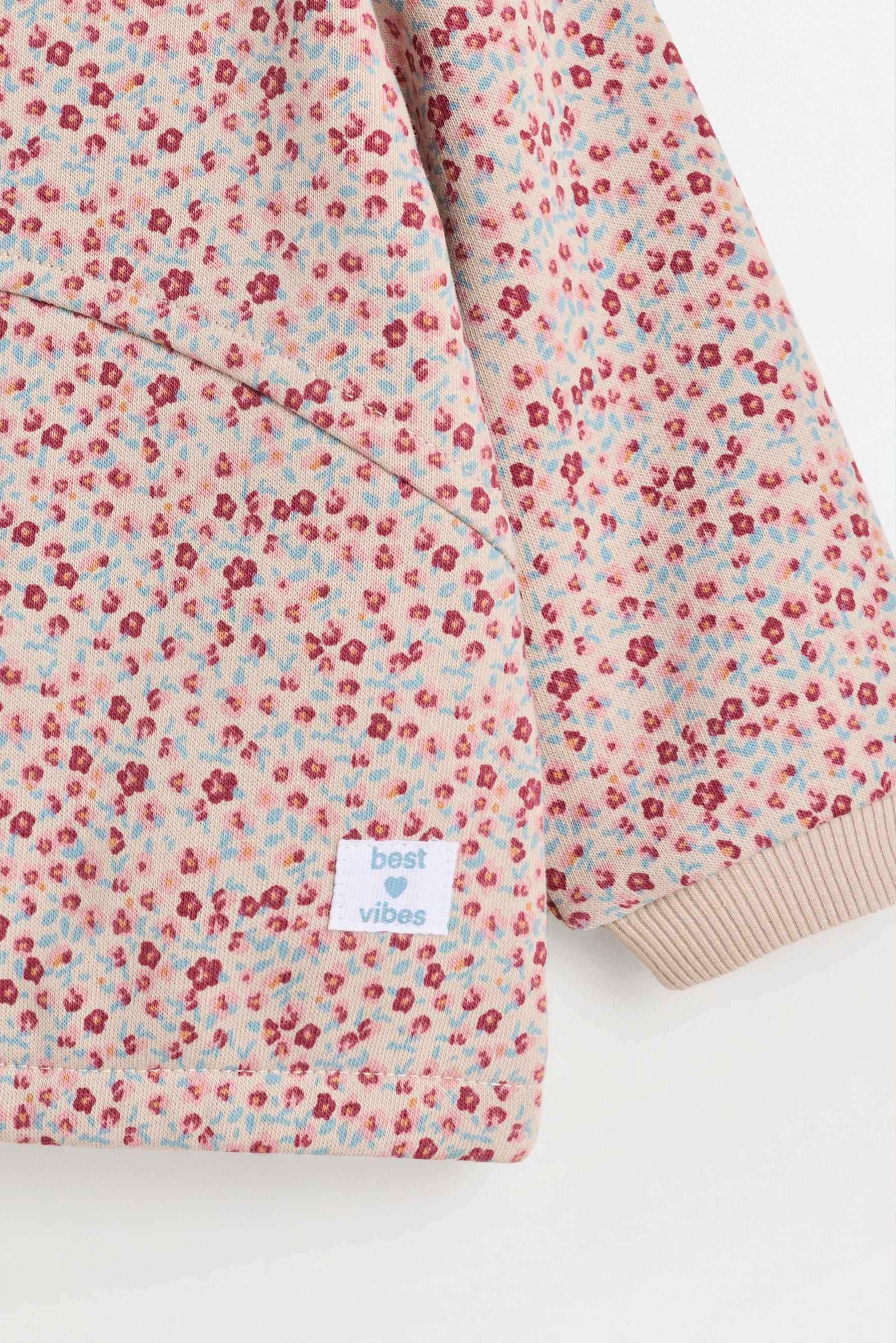 Printed plush sweatshirt and trousers set — ECRU