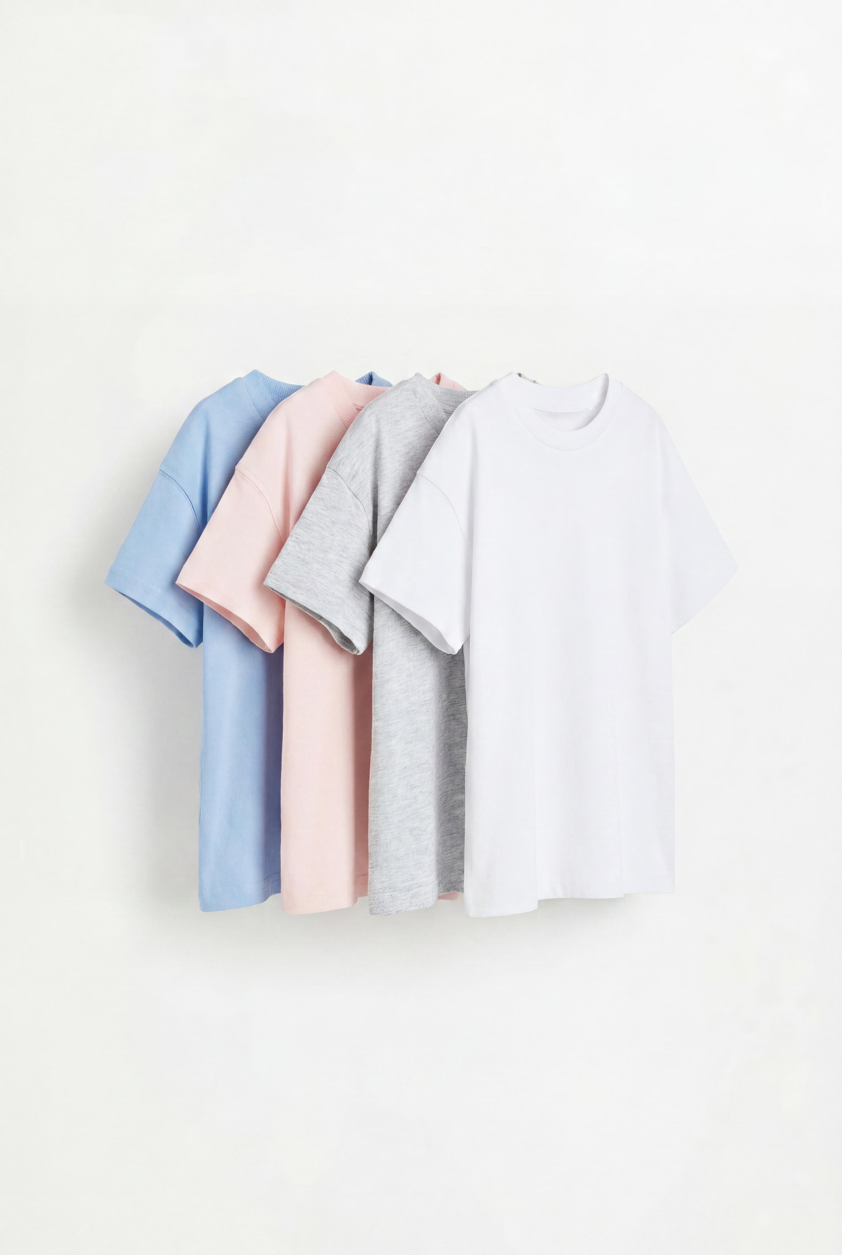 4-pack of plain T-shirts — PALE PINK