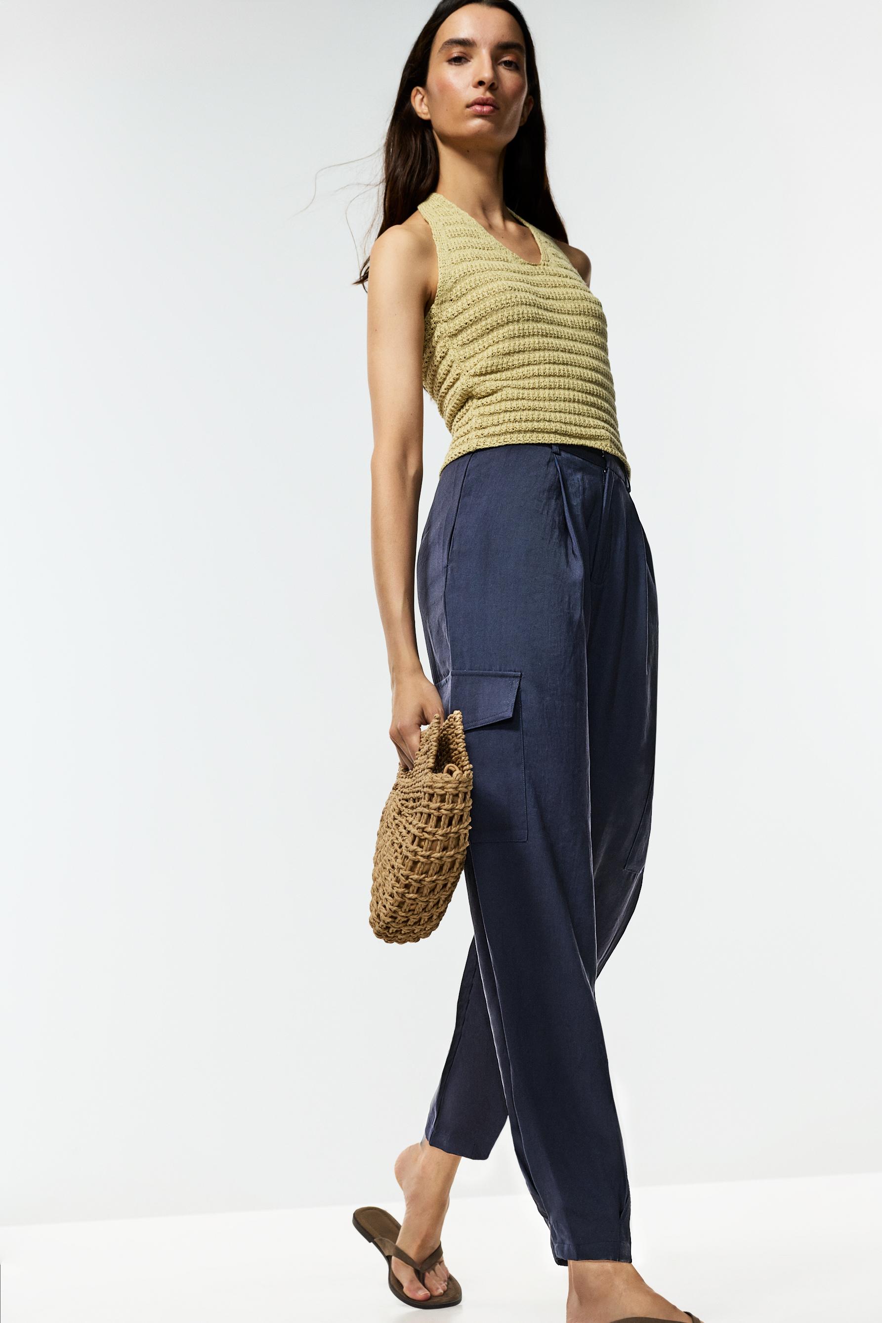 Cargo trousers with fitted hem — NAVY