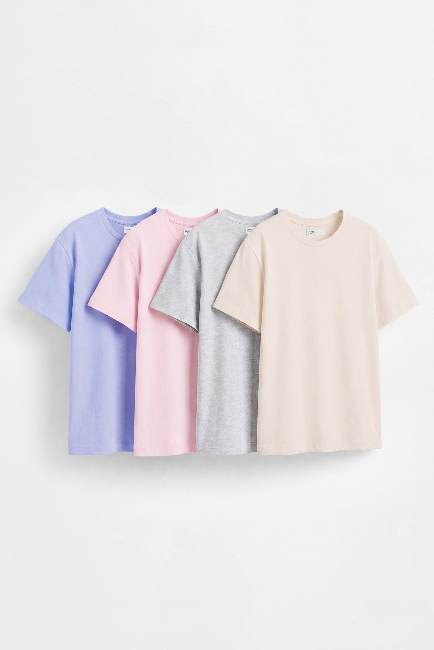 Pack of 4 plain T-shirts — PASTEL PINK