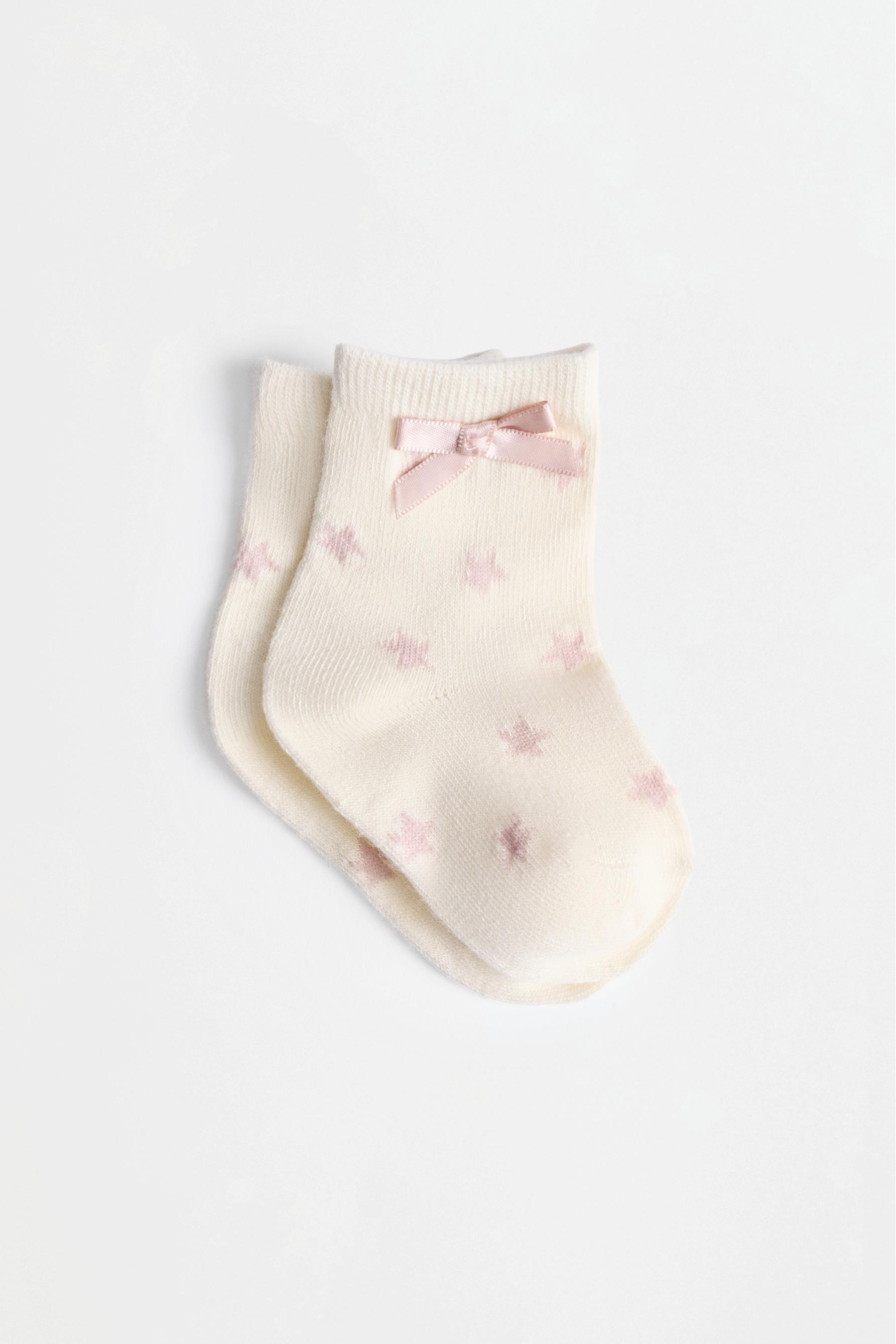 Long socks with bows (5-pack) — GREY MARL