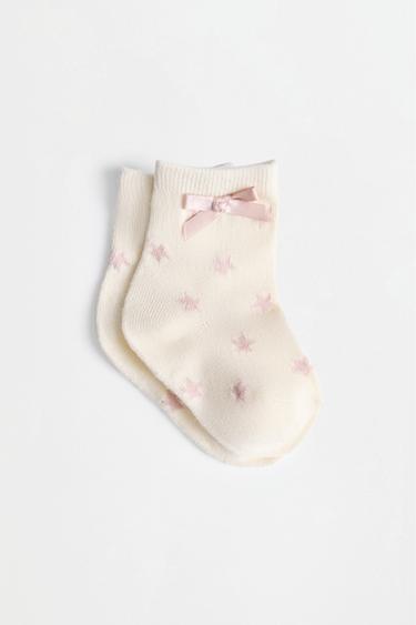 Long socks with bows (5-pack) — GREY MARL 2