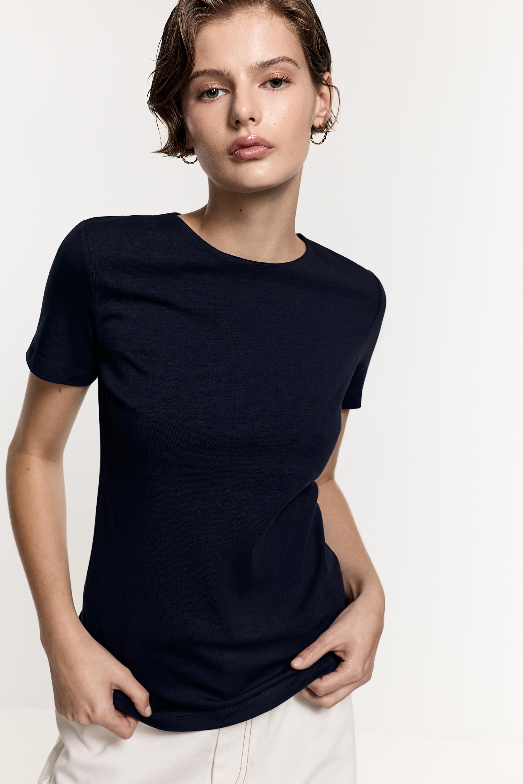 Round neck T-shirt — NAVY