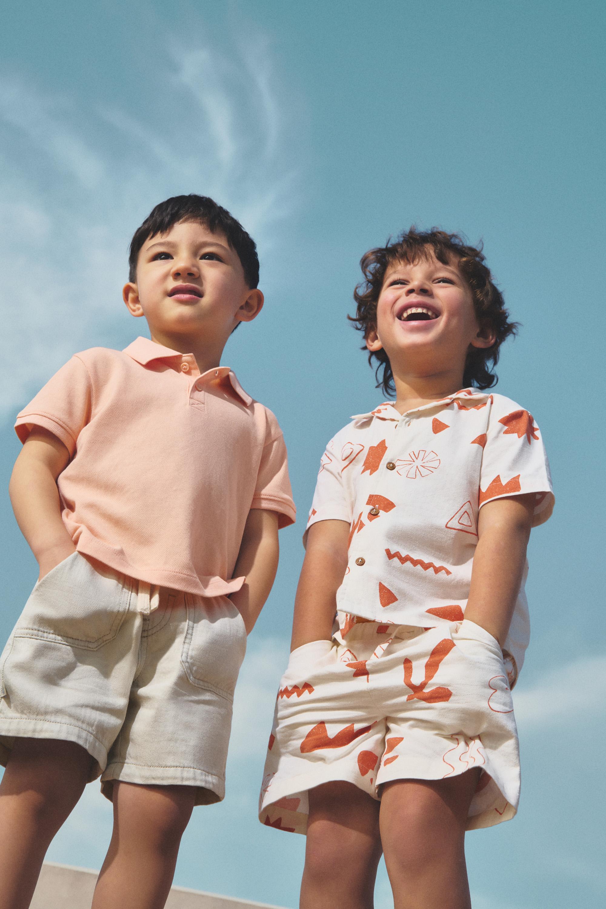Printed shirt and Bermuda shorts set — ECRU