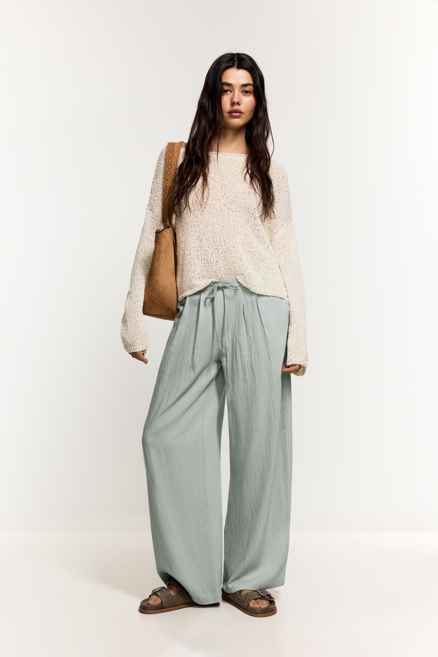 Pantalón wide leg pinzas