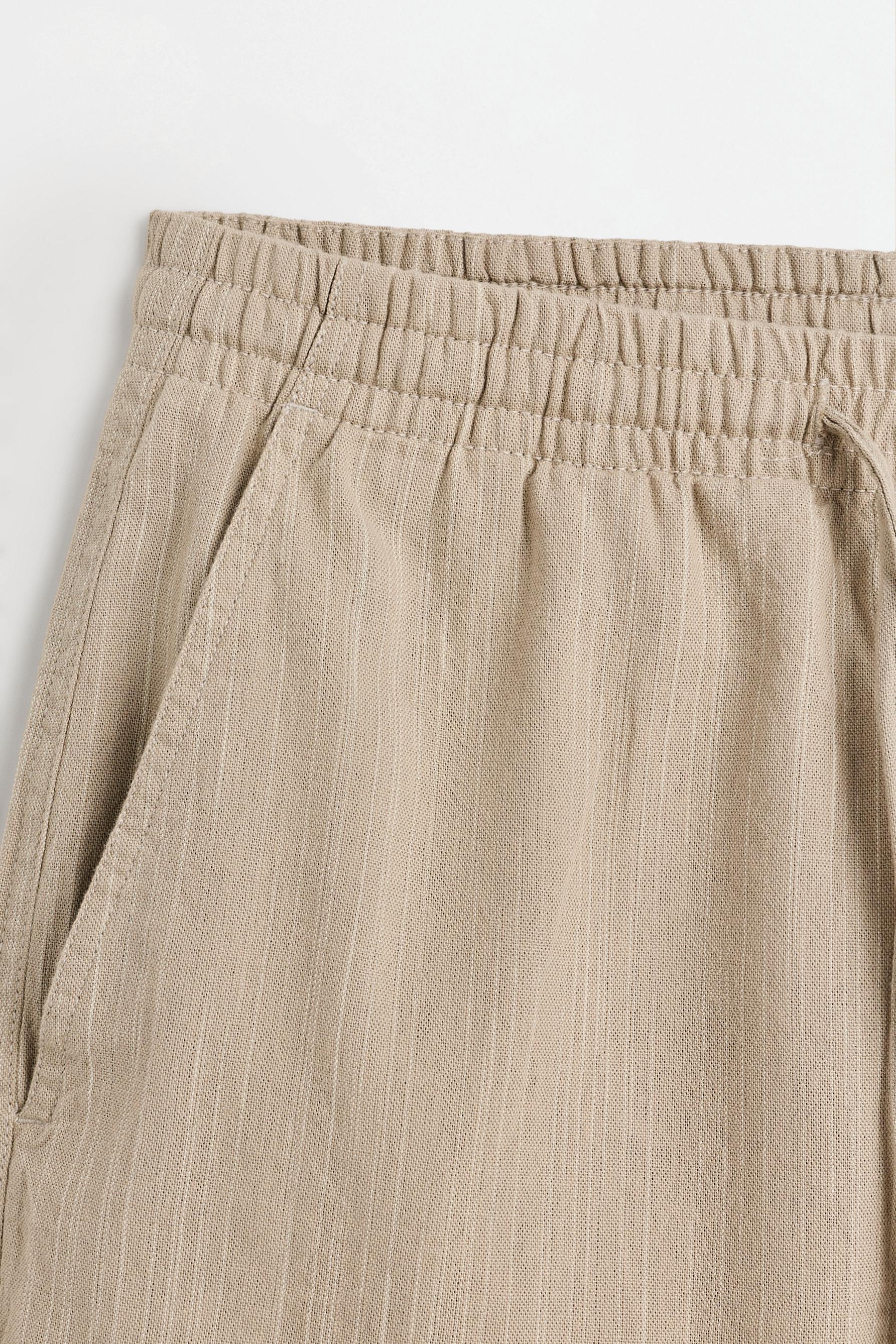 Textured striped Bermuda shorts — PALE OCHRE