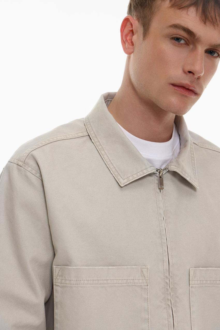 Sobrecamisa denim cremallera Sudaderas Zipper Sudaderas ROPA